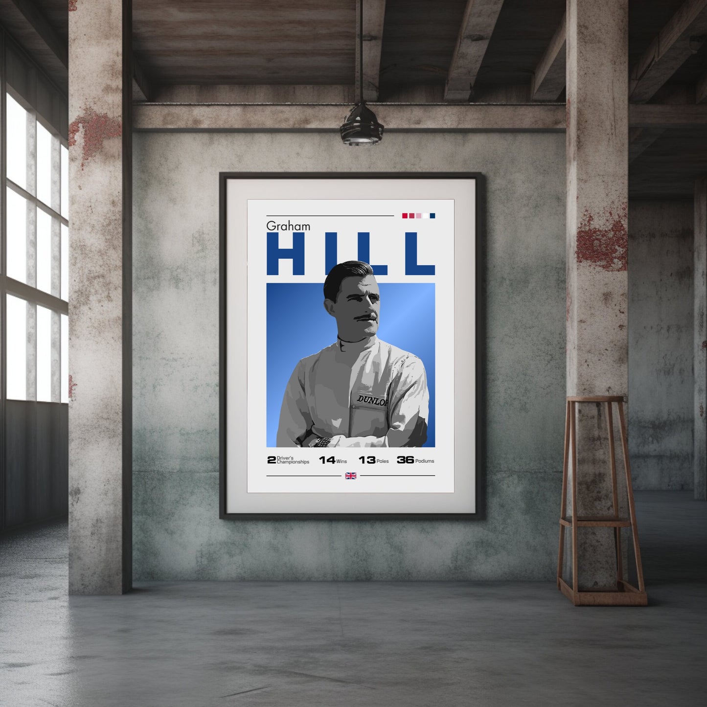 Graham Hill Poster, F1 Print