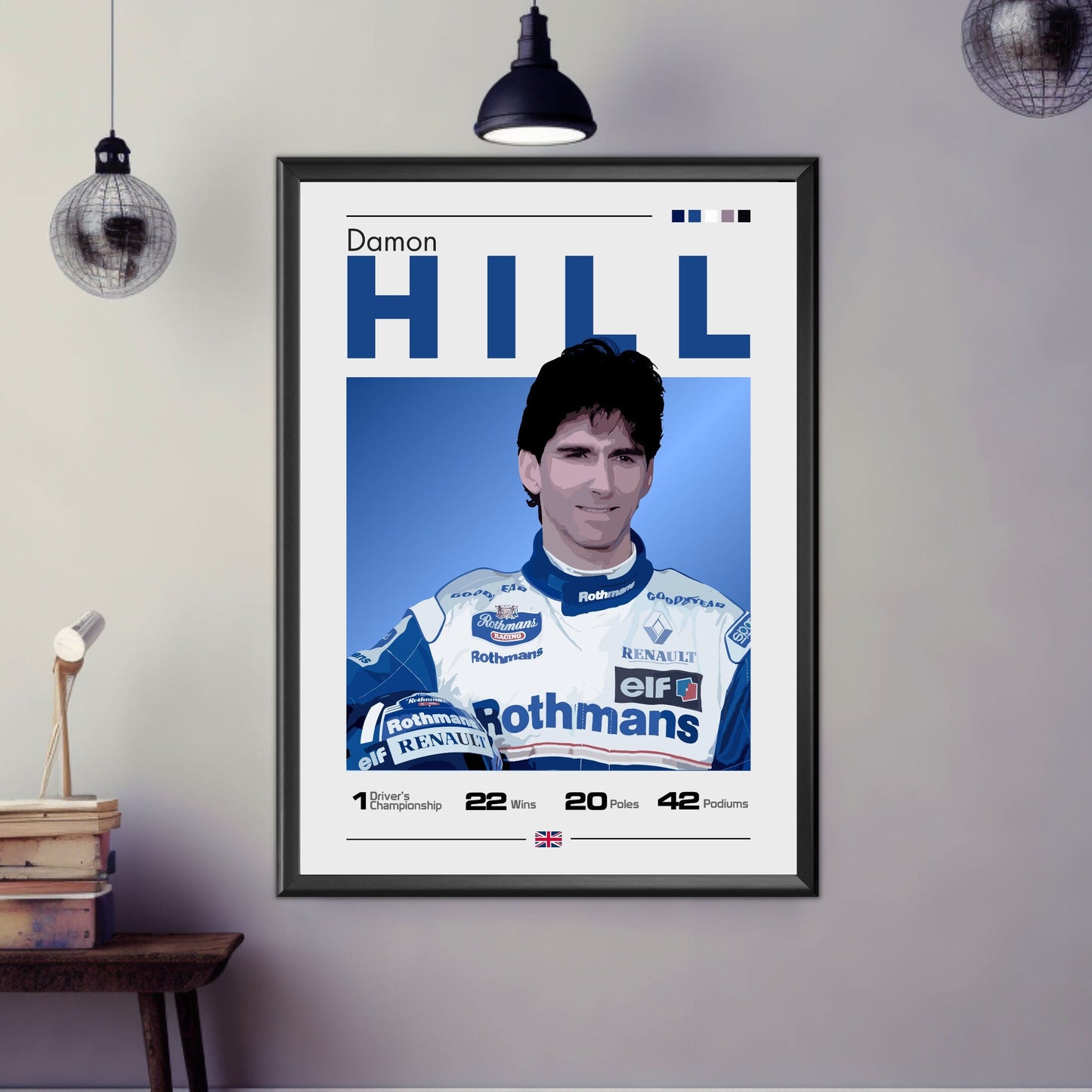 Damon Hill Print - Jordan F1 Team