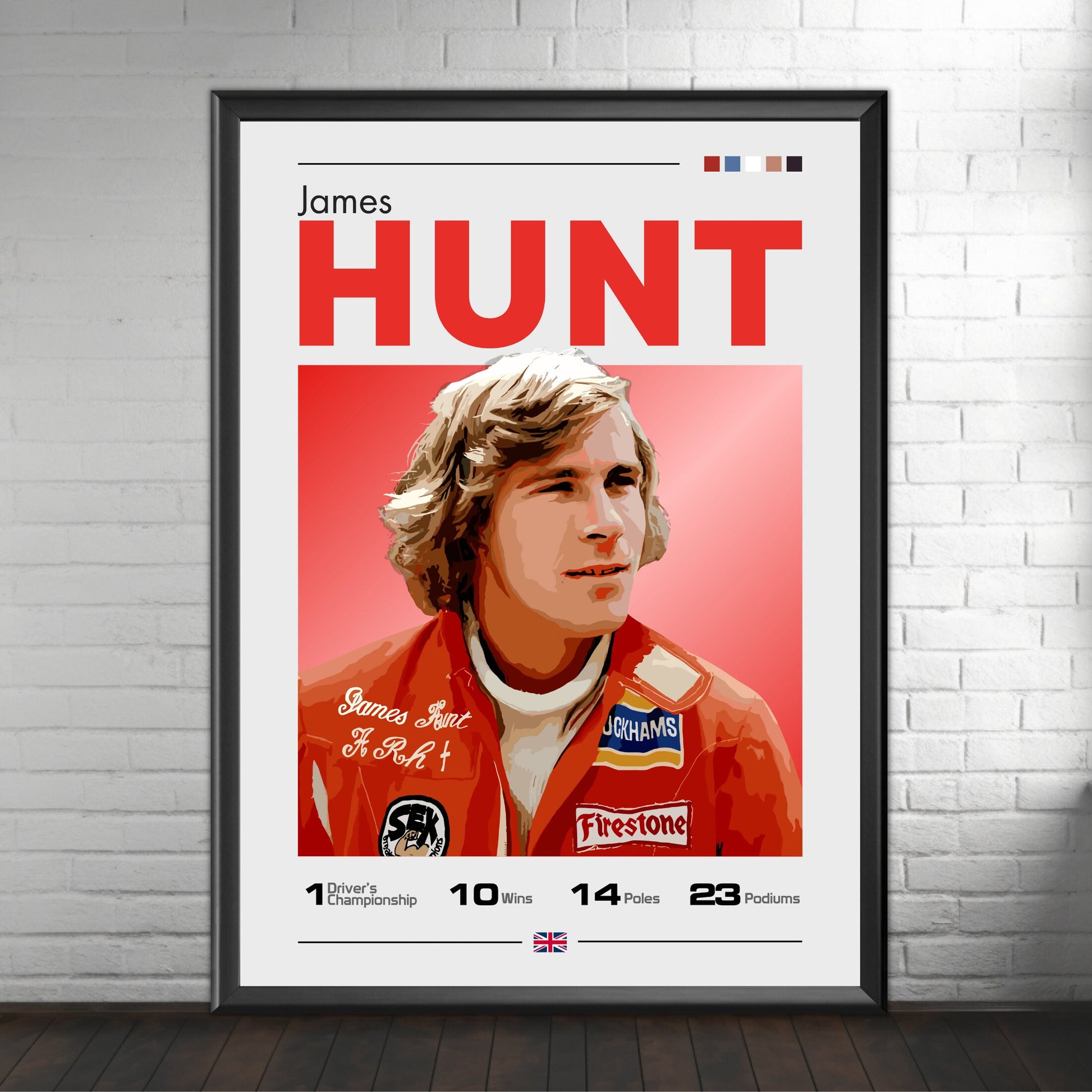 James Hunt Poster, F1 Print