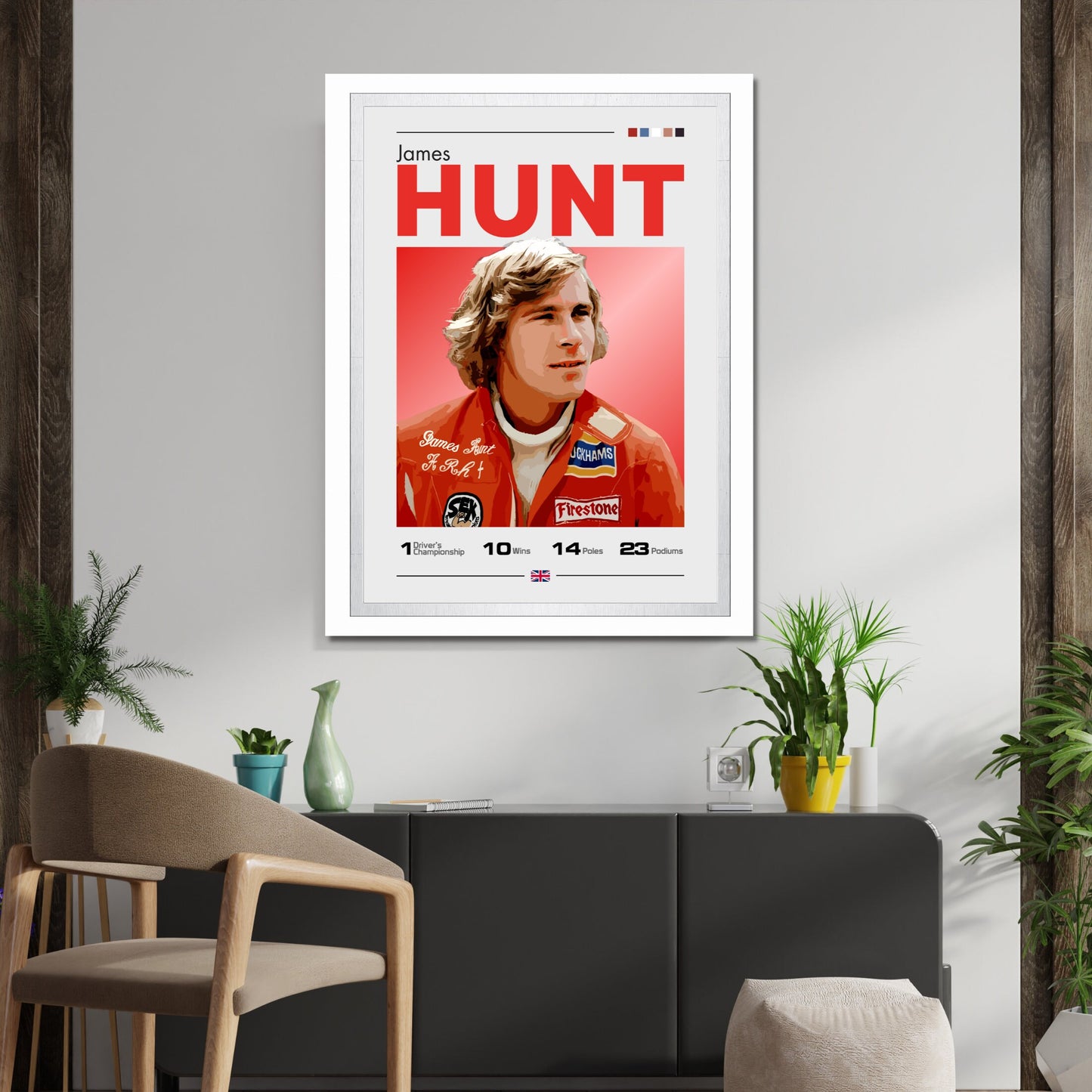 James Hunt Poster, F1 Print