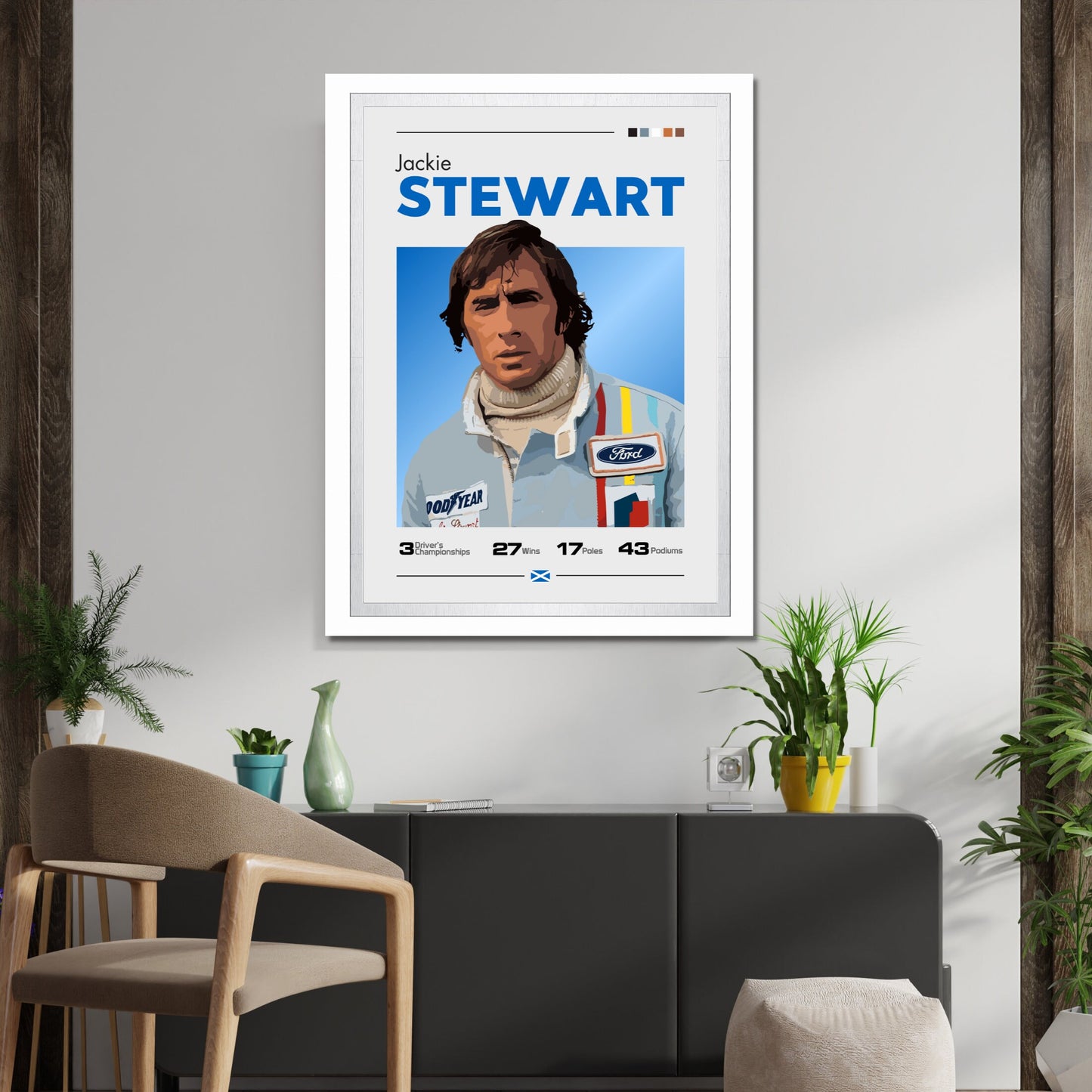 Jackie Stewart Poster, F1 Print