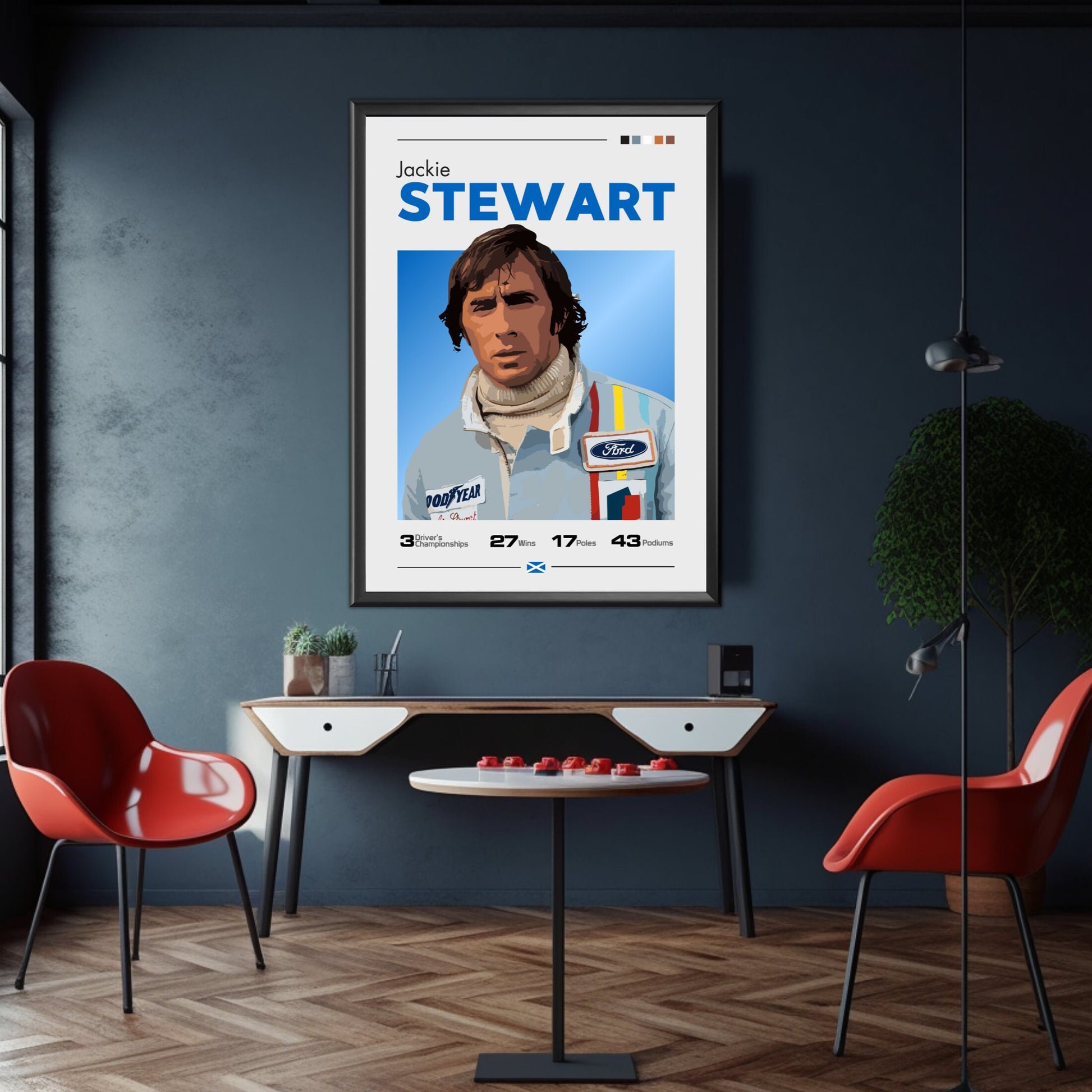 Jackie Stewart Poster, F1 Print