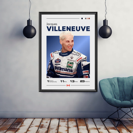 Jacques Villeneuve Print, Jacques Villeneuve Poster, F1 Print, F1 Poster, Formula 1 Print, Formula 1 Poster, Williams Racing, F1 Driver