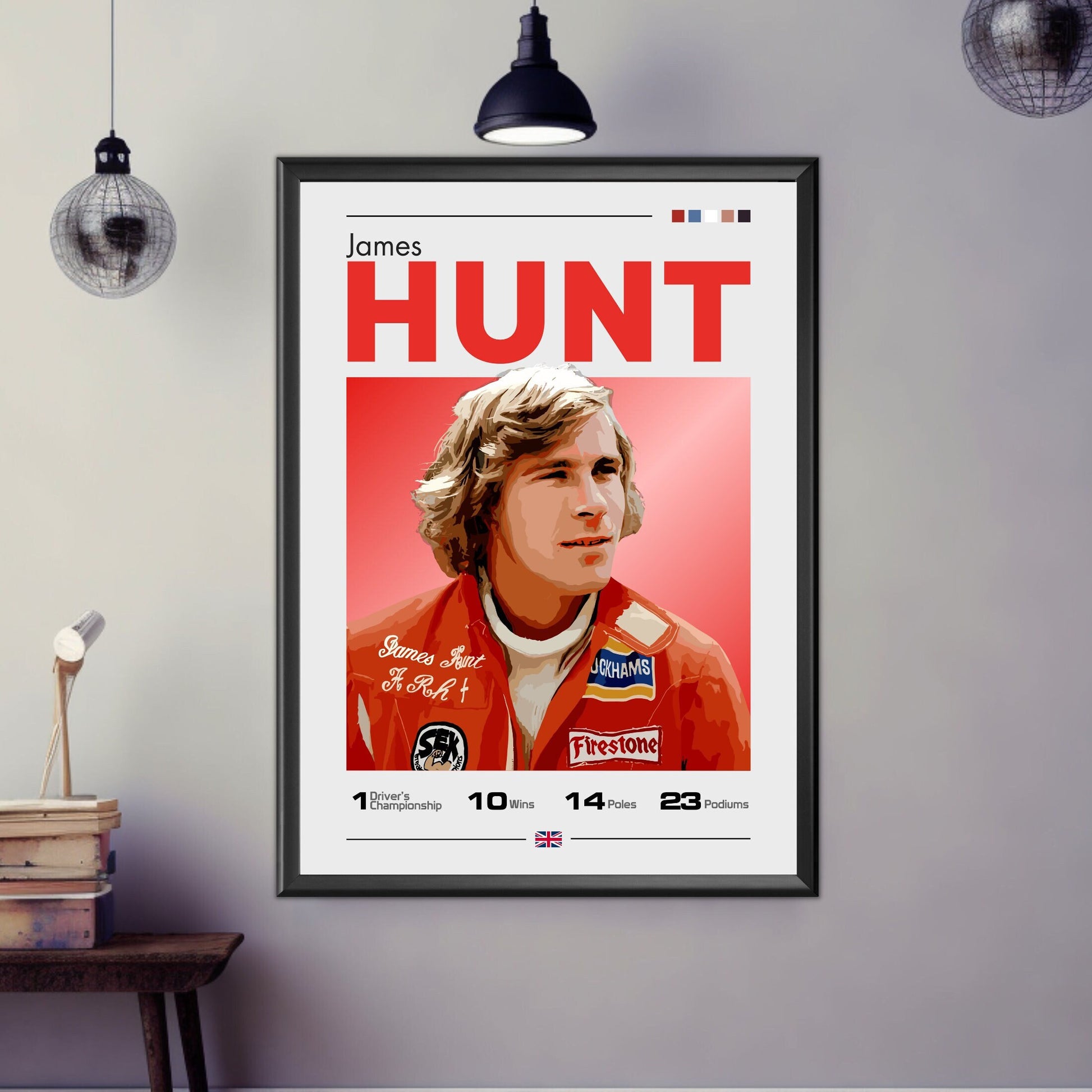 James Hunt Poster, F1 Print