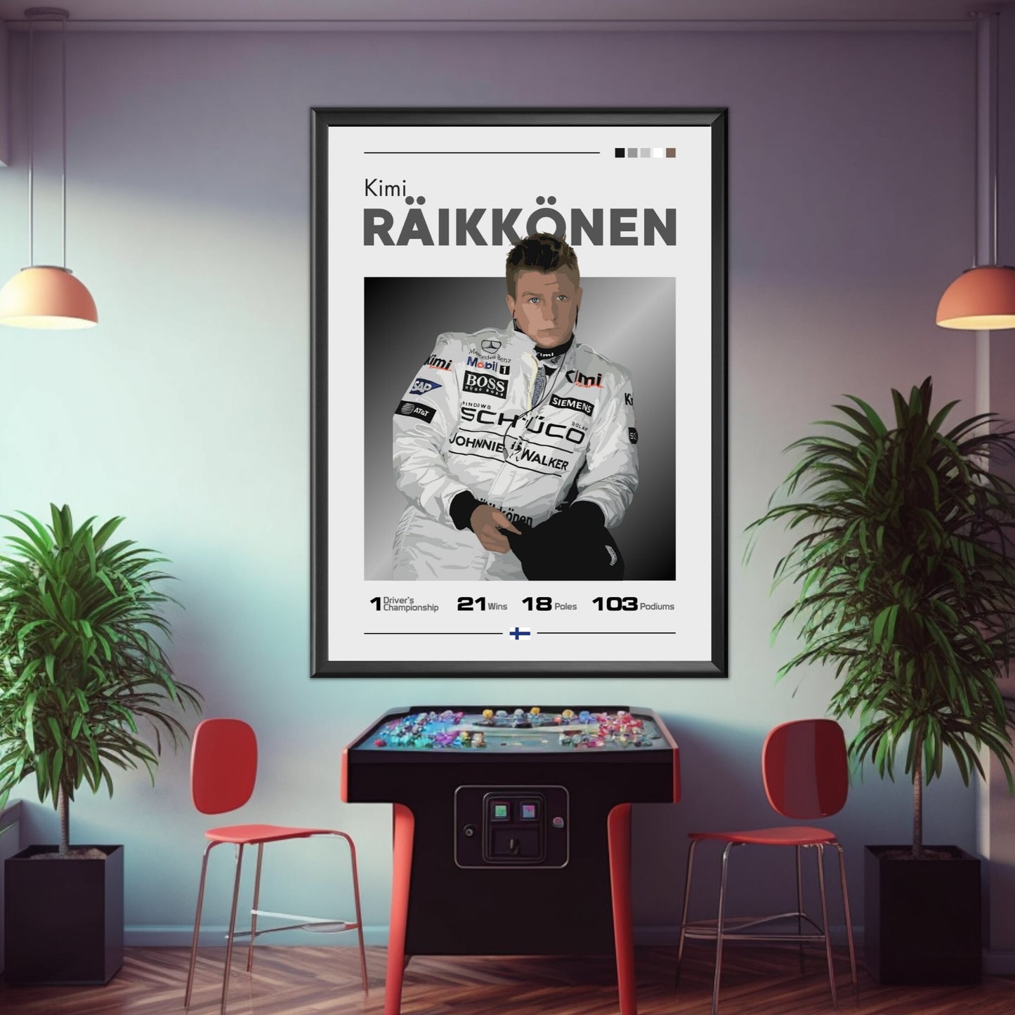 Kimi Raikkonen Poster, Kimi Raikkonen Print, F1 Print, F1 Poster, Formula 1 Print, Formula 1 Poster, McLaren Racing, Scuderia Ferrari