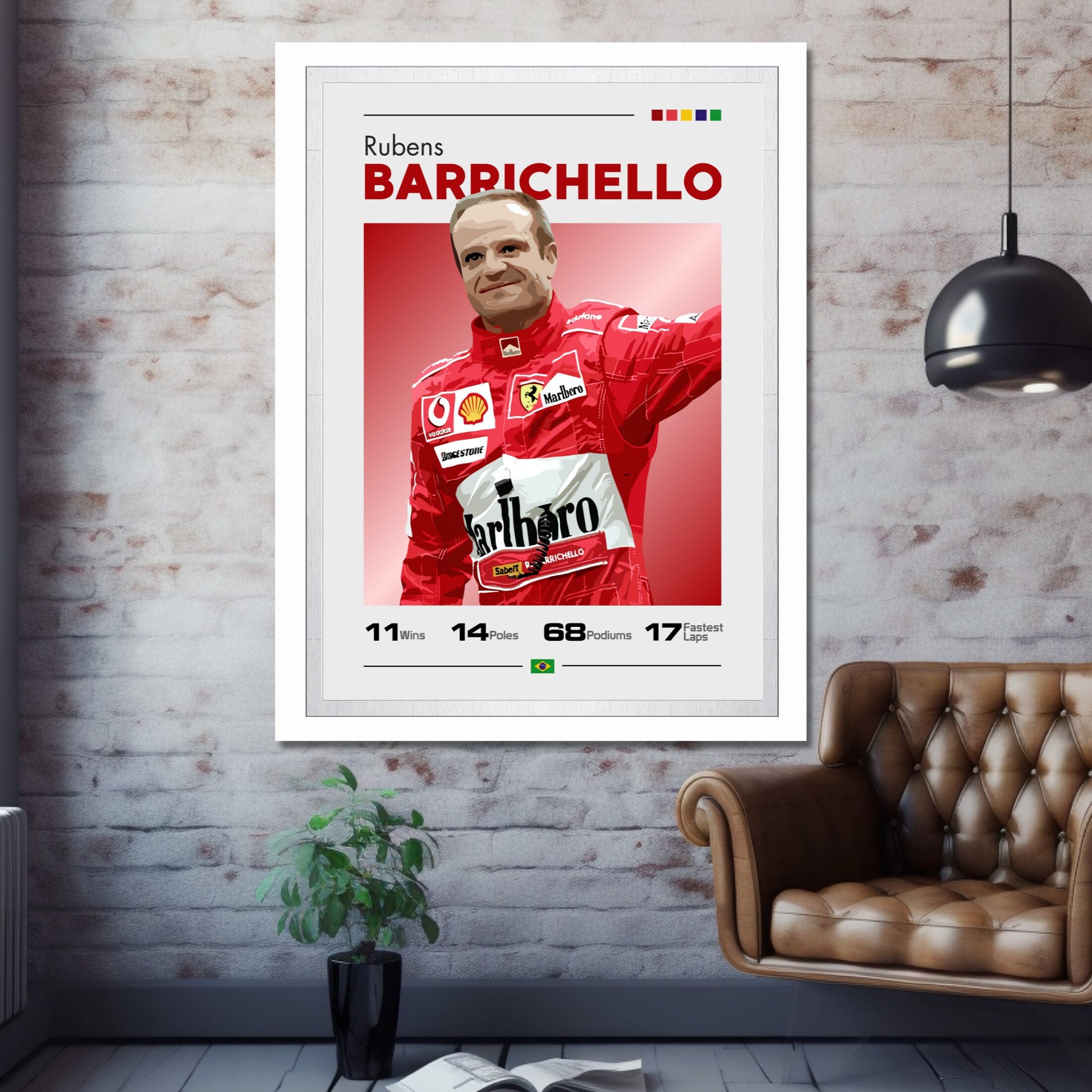 Rubens Barrichello Print, F1 Print