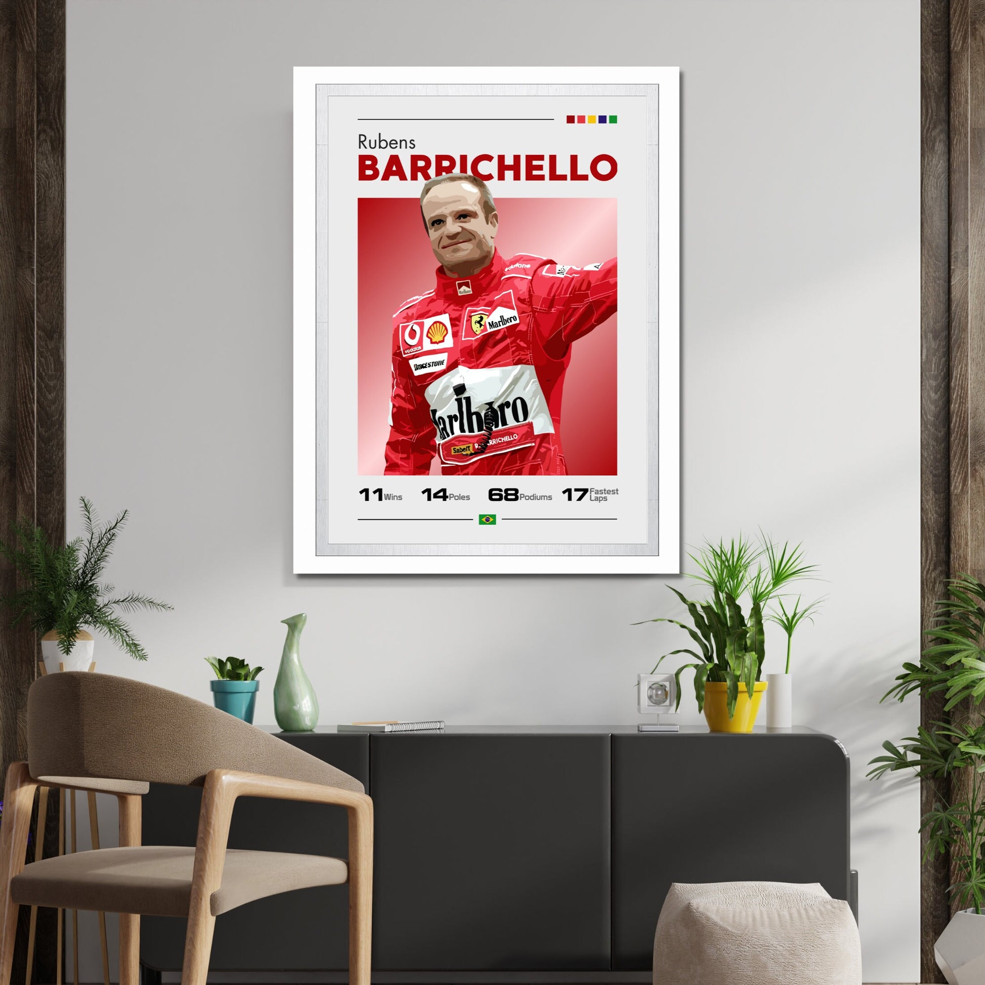 Rubens Barrichello Print, F1 Print