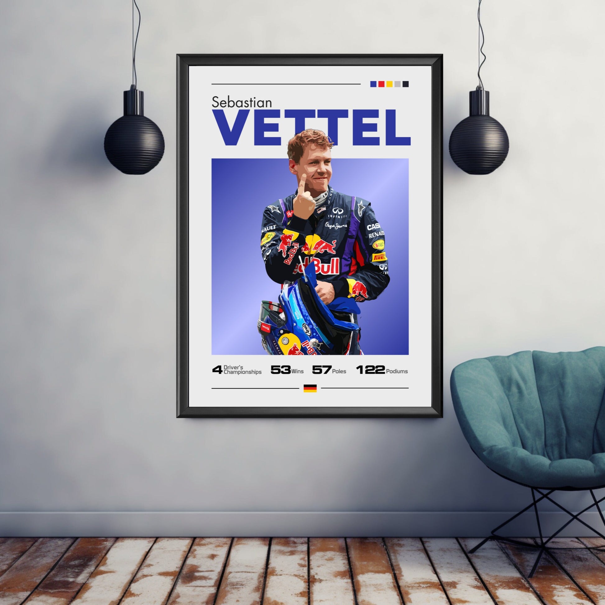 Sebastian Vettel Red Bull Poster, F1