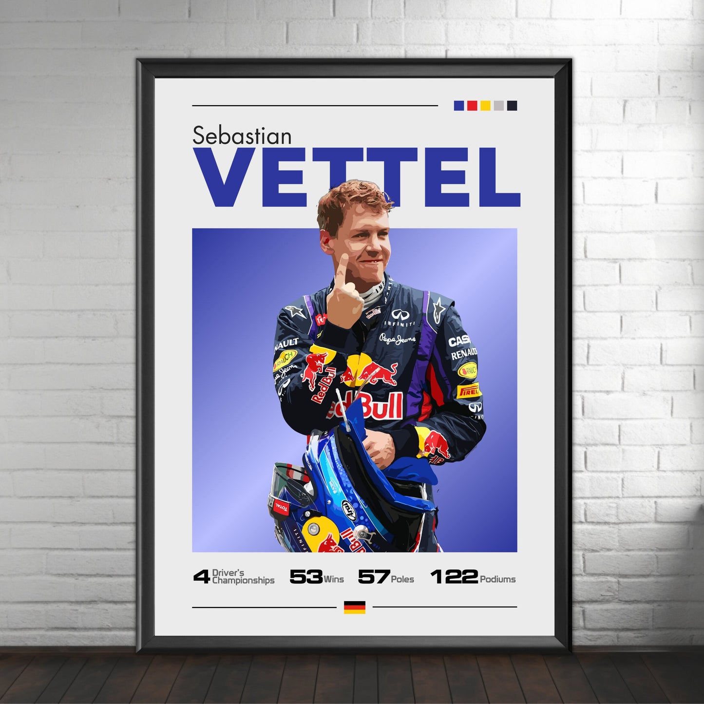 Sebastian Vettel Red Bull Poster, F1