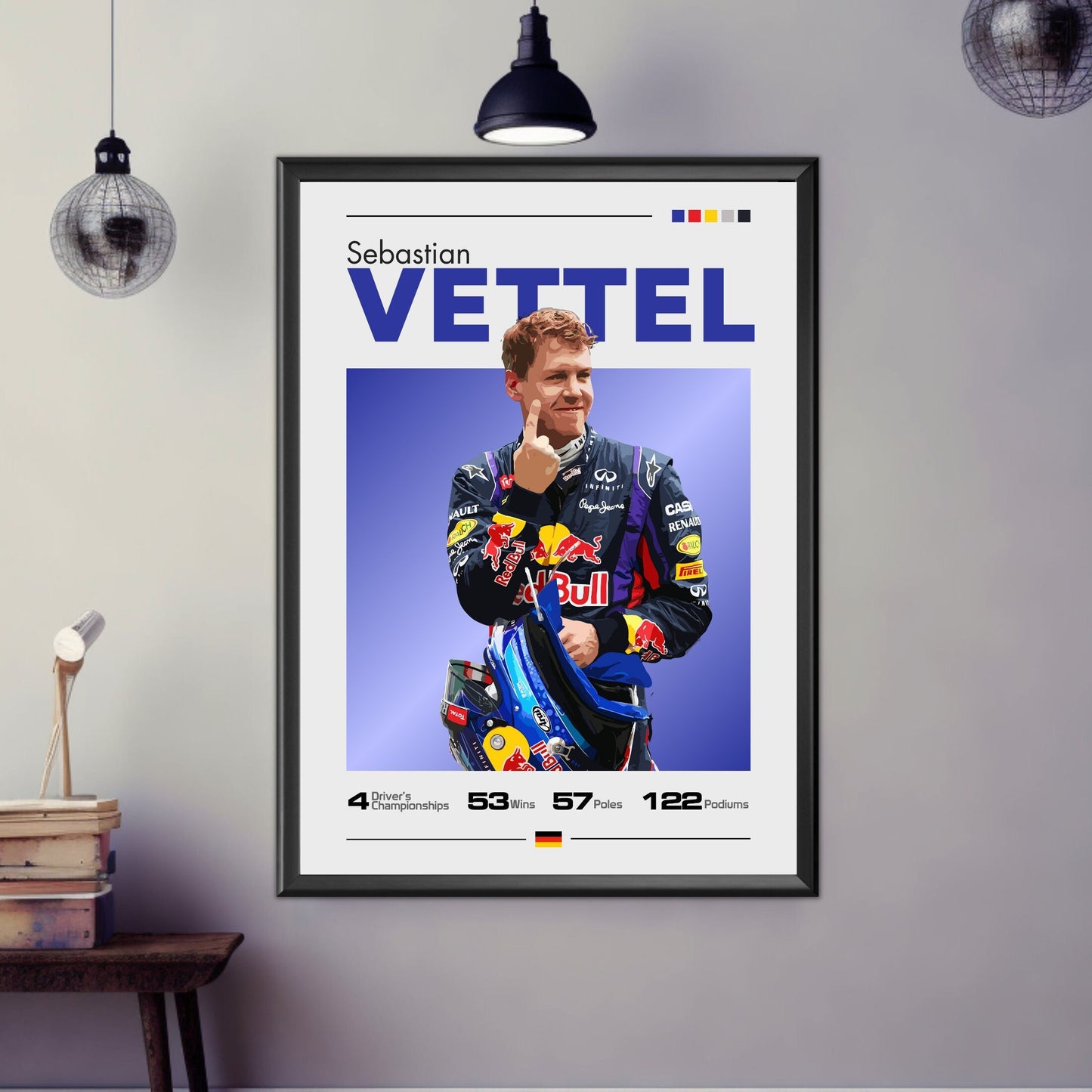 Sebastian Vettel Red Bull Poster, F1