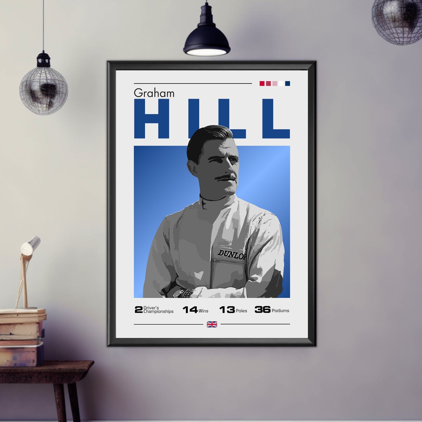 Graham Hill Poster, F1 Print