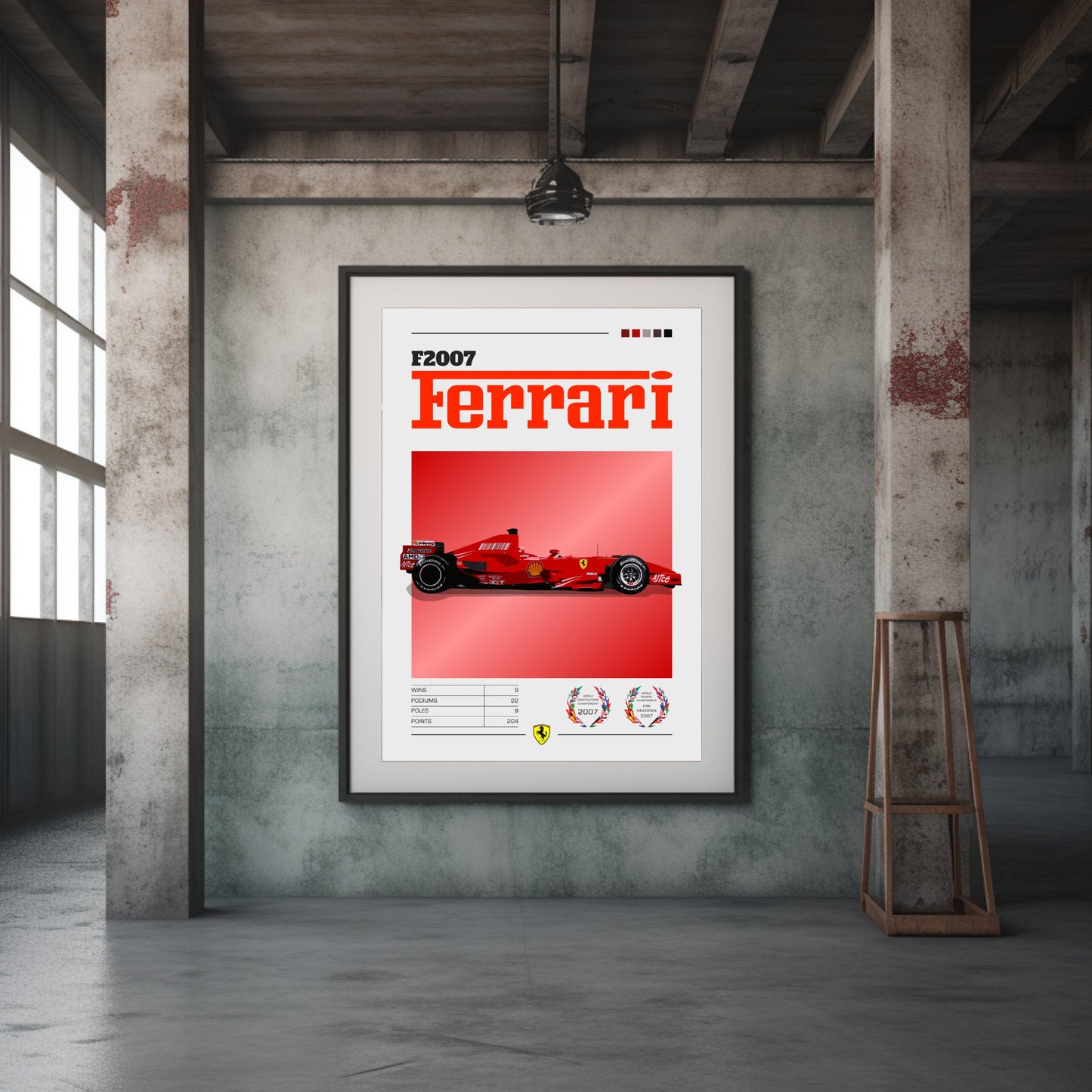 Ferrari F2007 F1 Poster