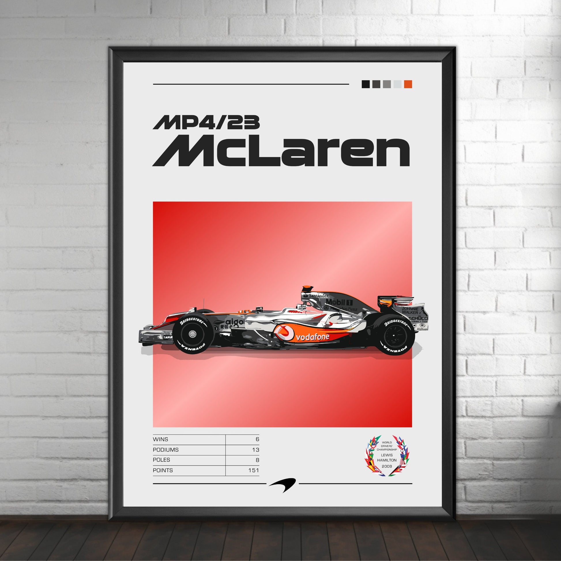 McLaren MP4/23 Poster, Car F1 Print