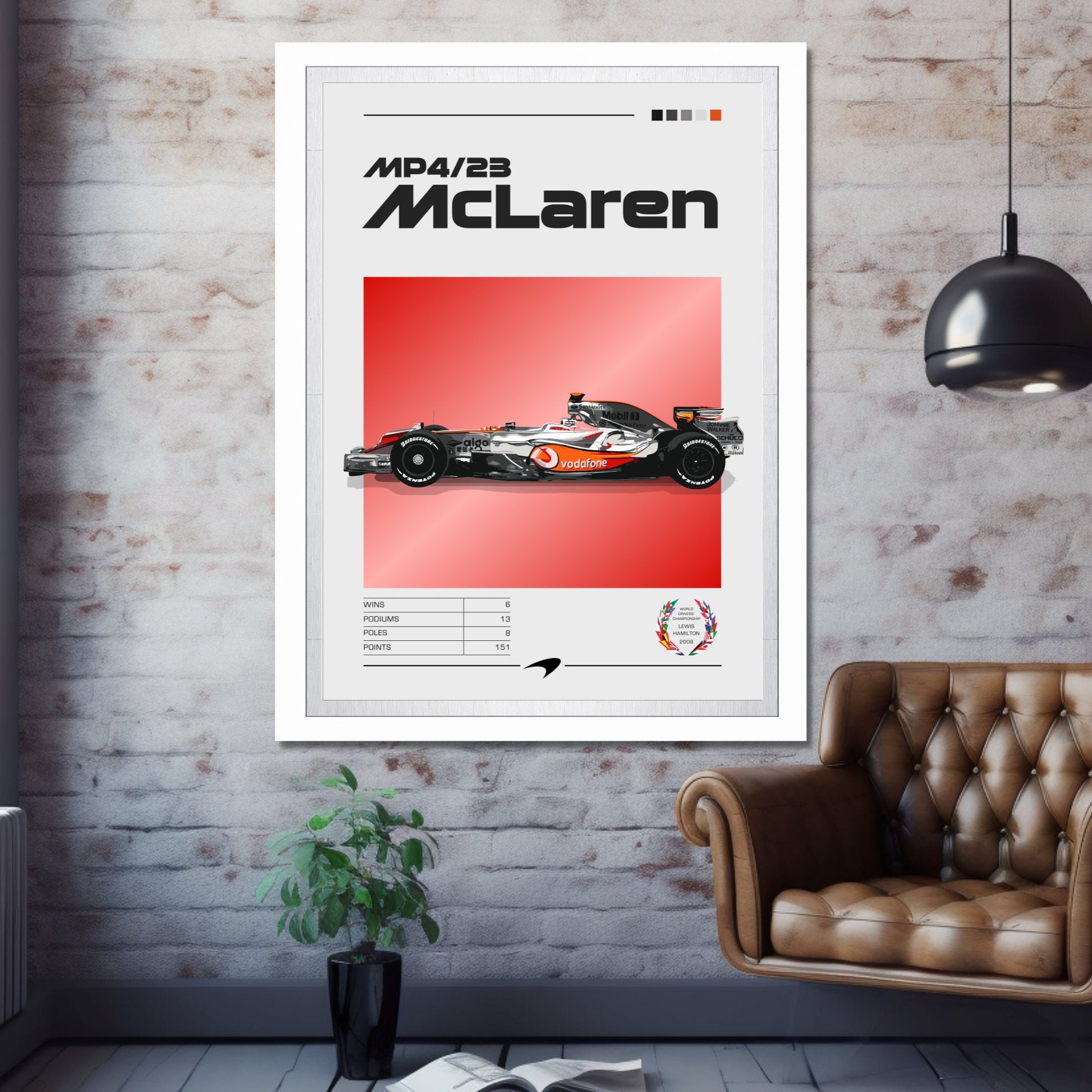 McLaren MP4/23 Poster, Car F1 Print