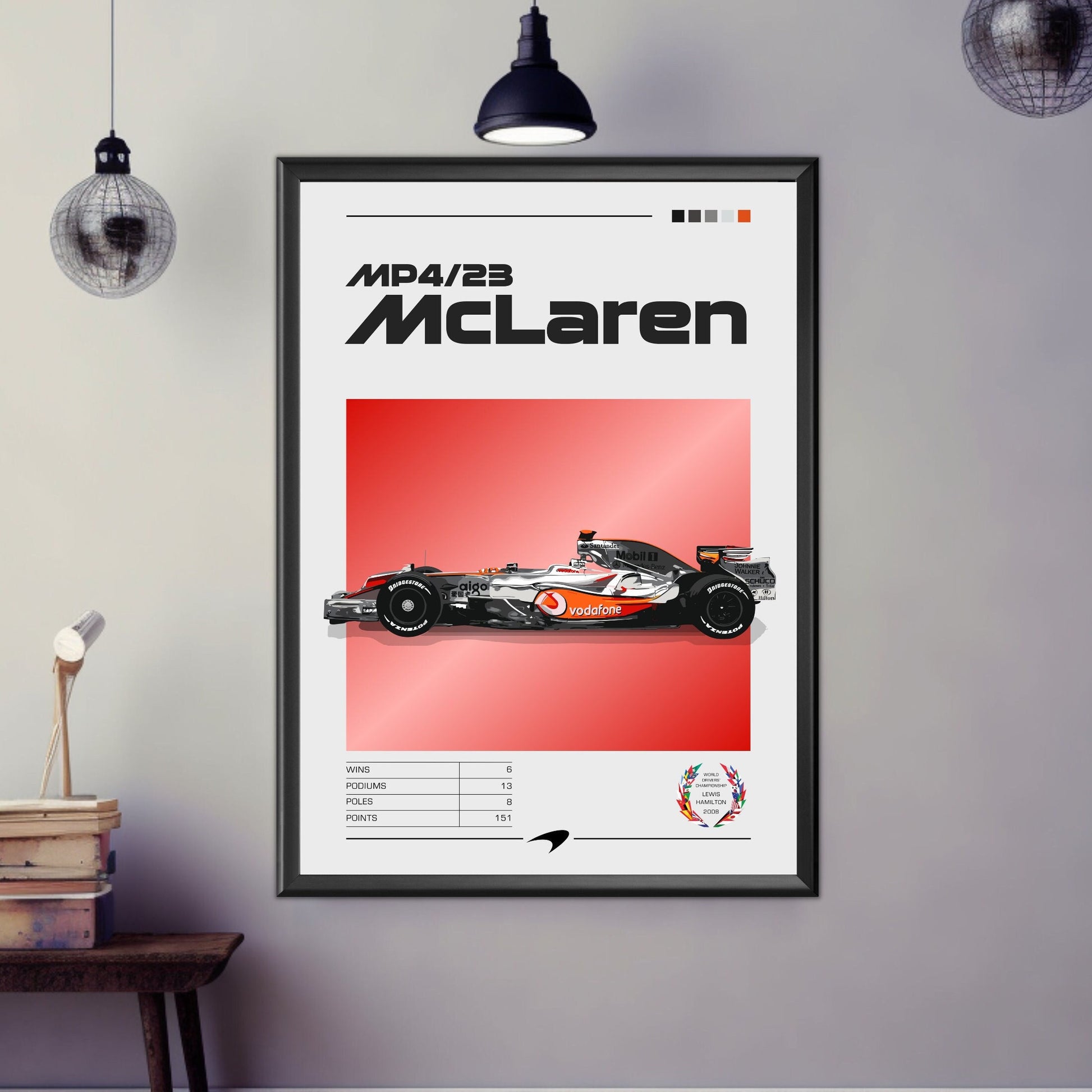 McLaren MP4/23 Poster, Car F1 Print