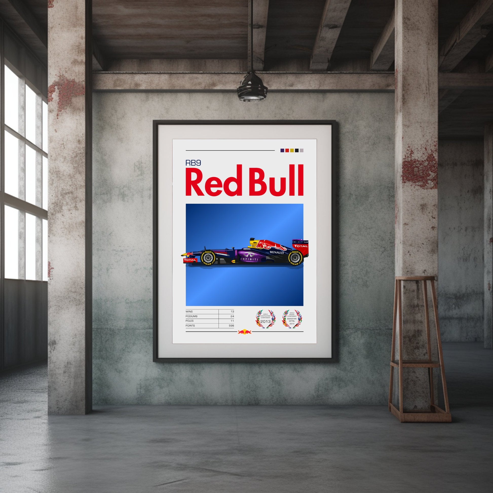 Red Bull RB9 Print, F1 Art