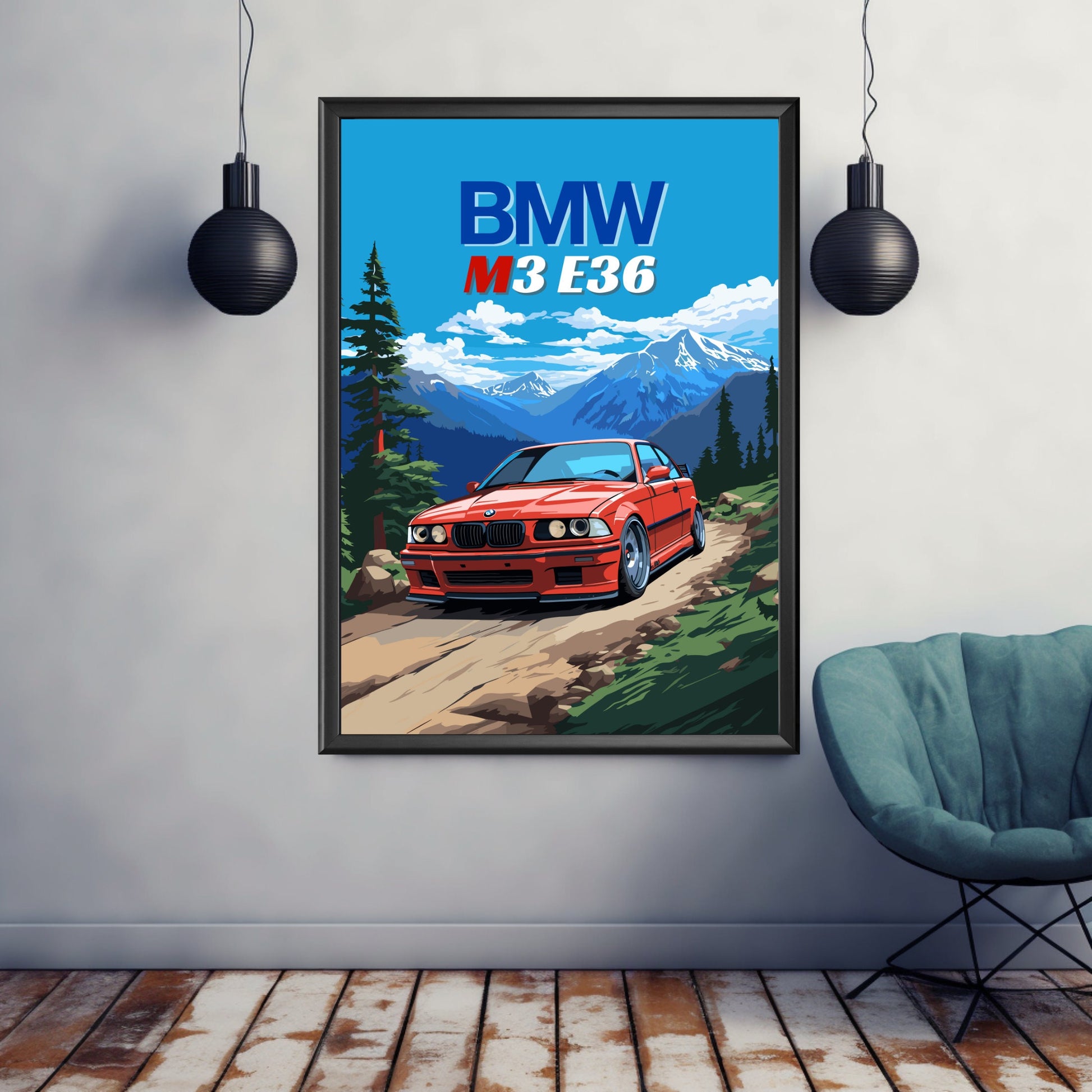 BMW M3 E36 Print, 1990s Car