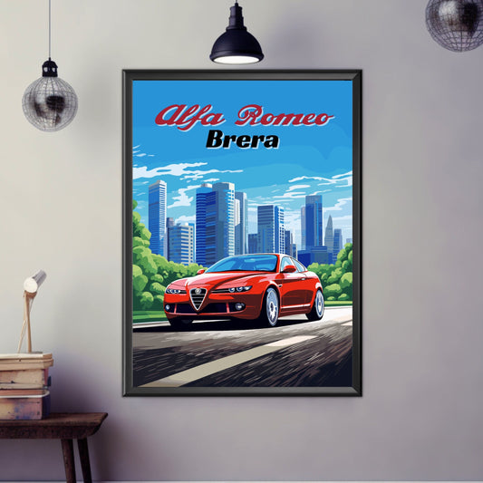 Alfa Romeo Brera Poster, Alfa Romeo Brera Print, 2000s Car Print, Car Print, Car Poster, Car Art, Modern Classic Car Print, Italian Car