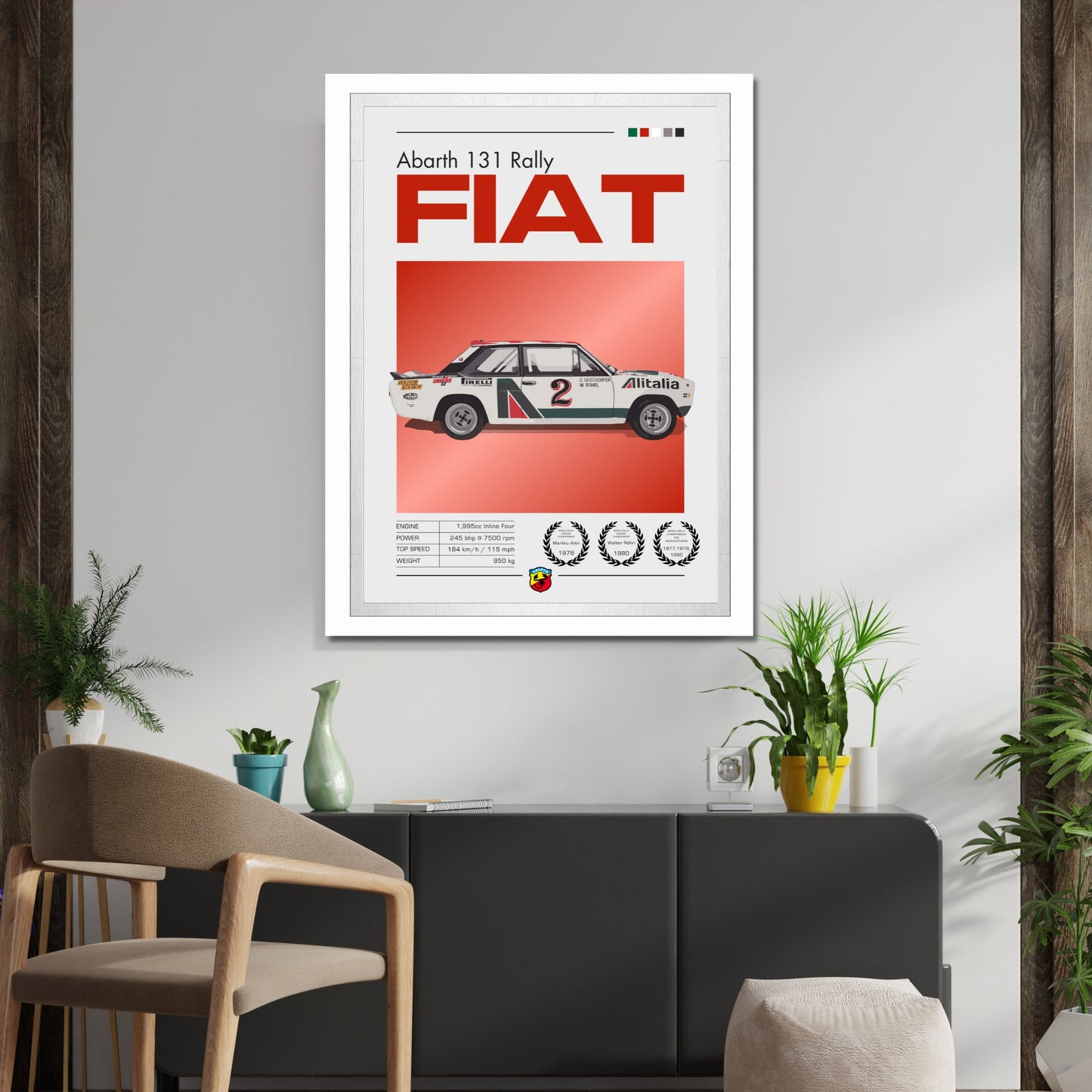 Abarth 131 Poster, Abarth 131 Print, 1970s Car Print, Car Print, Car Poster, Car Art, Rally Car Print, Fiat Abarth, Abarthisti