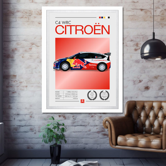 Citroen C4 WRC Print, Citroen C4 WRC Poster, 2000s Car, Car Print, Car Poster, Car Art, Modern Classic Car Print, Rally Car Print