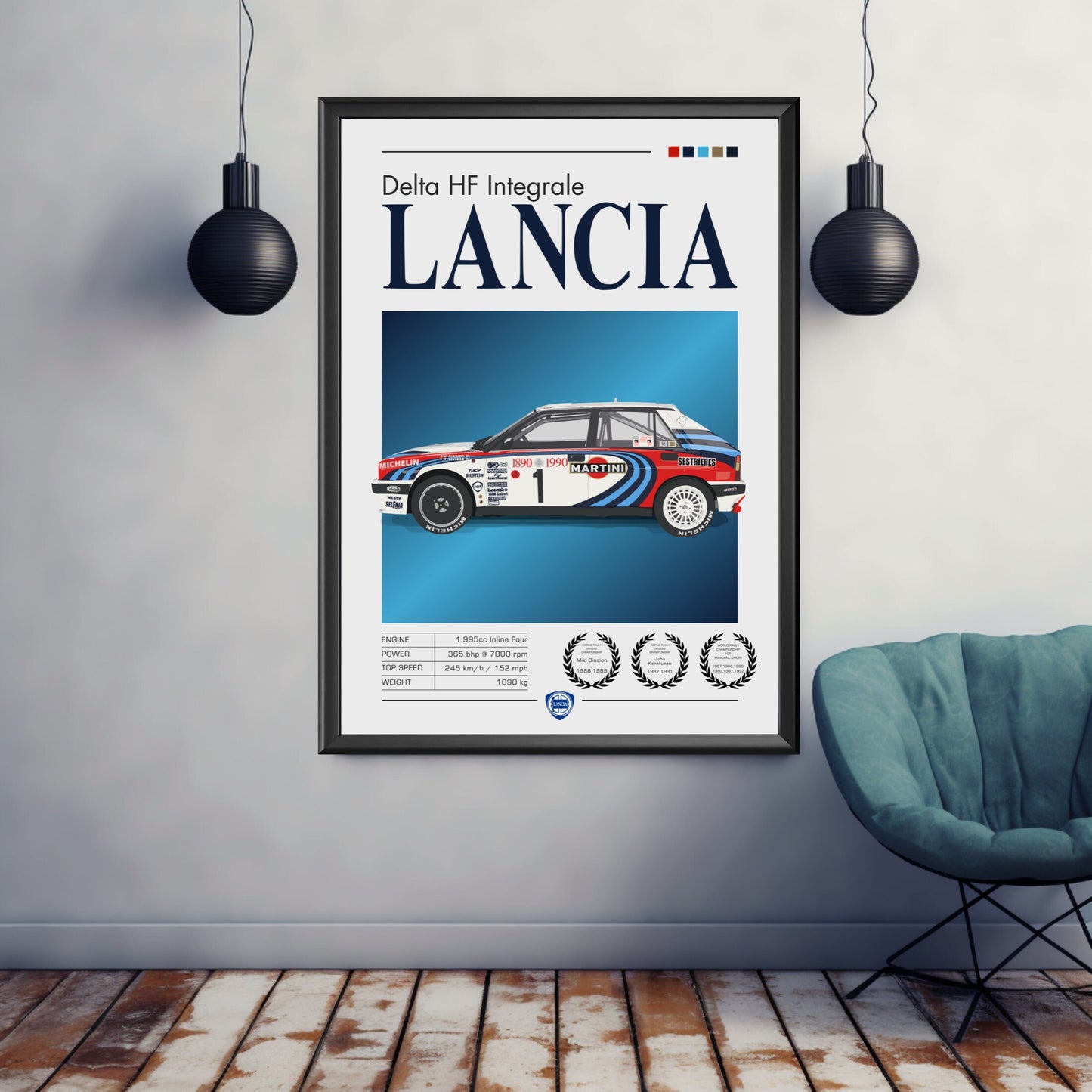 Lancia Delta Integrale Print, 1990s Car Print, Lancia Delta Integrale Poster, Car Art, Rally Car Print, Classic Car, Car Print, Car Poster