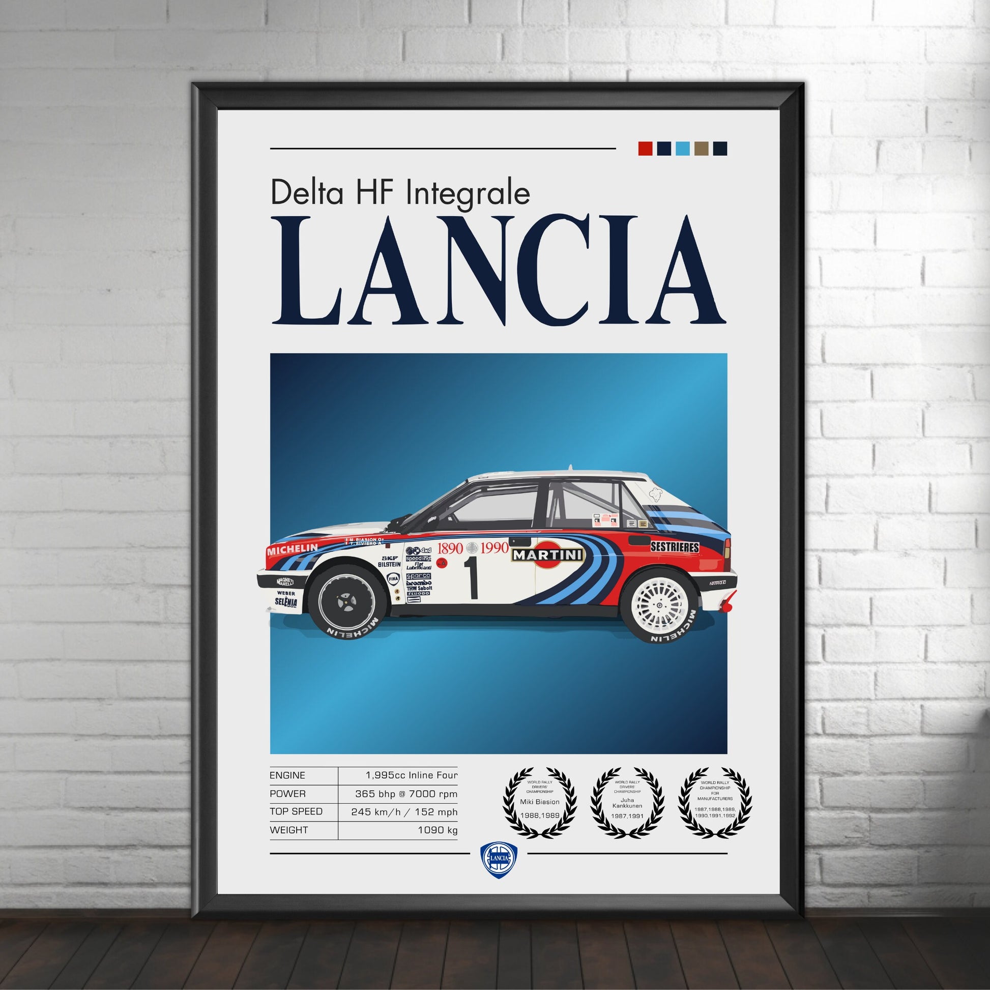 Lancia Delta Integrale Print, 1990s Car Print, Lancia Delta Integrale Poster, Car Art, Rally Car Print, Classic Car, Car Print, Car Poster