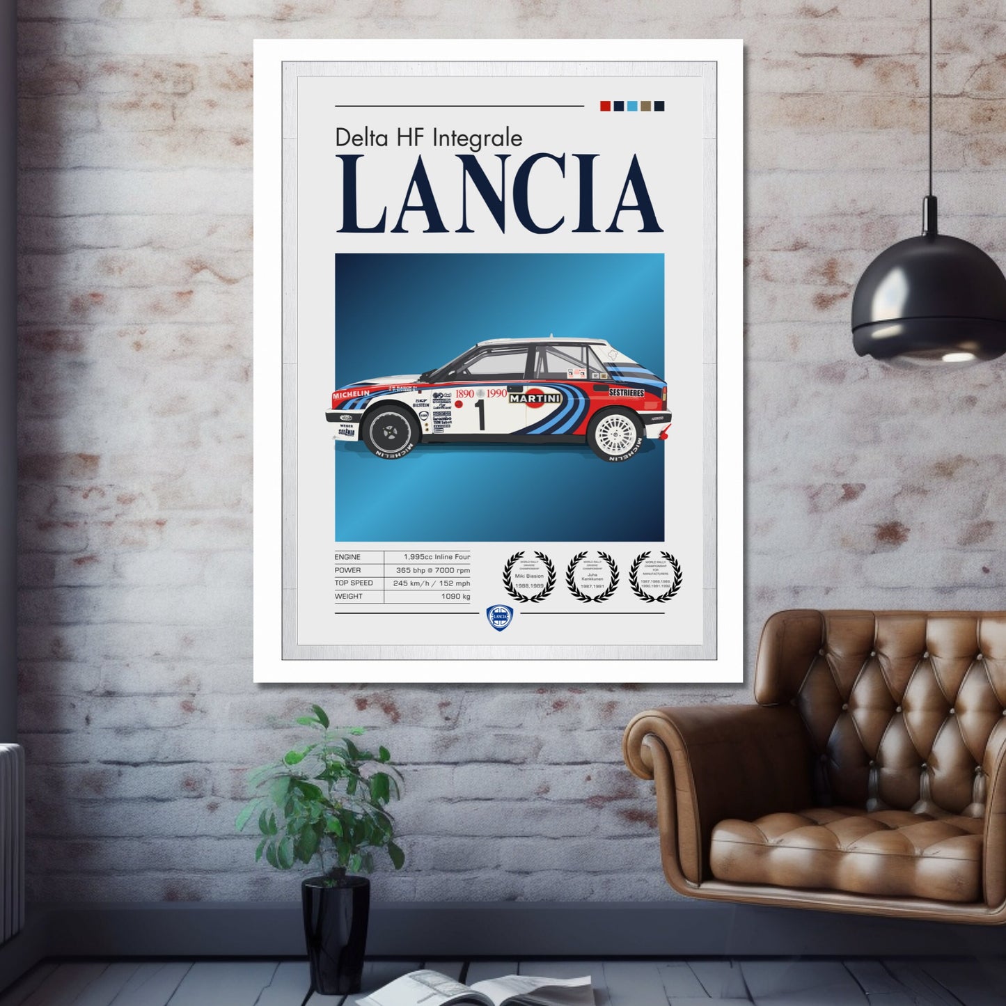 Lancia Delta Integrale Print, 1990s Car Print, Lancia Delta Integrale Poster, Car Art, Rally Car Print, Classic Car, Car Print, Car Poster