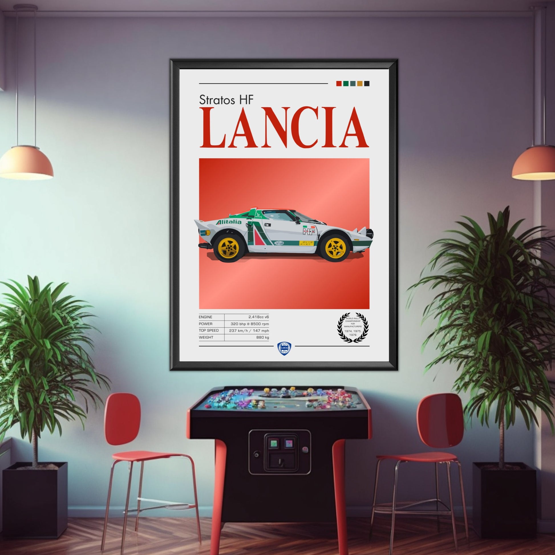 Lancia Stratos Print, Car Poster