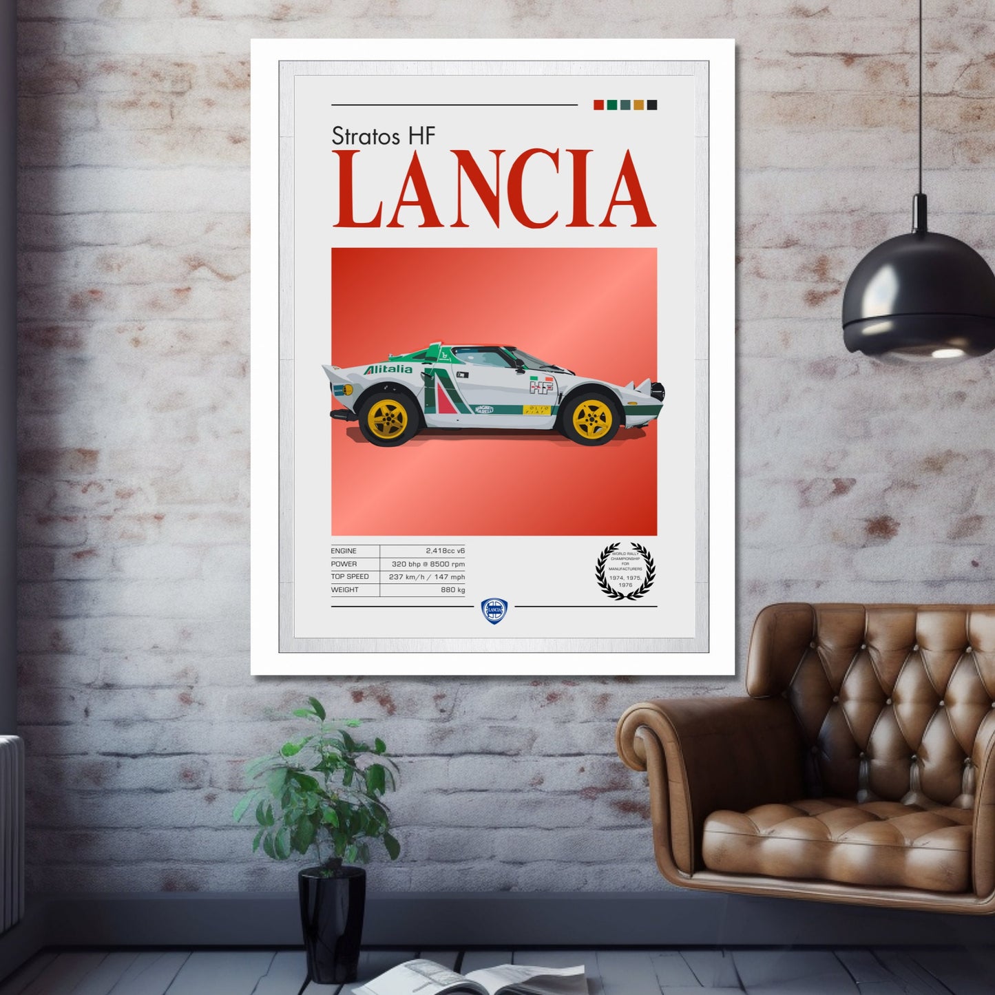 Lancia Stratos Print, Car Poster