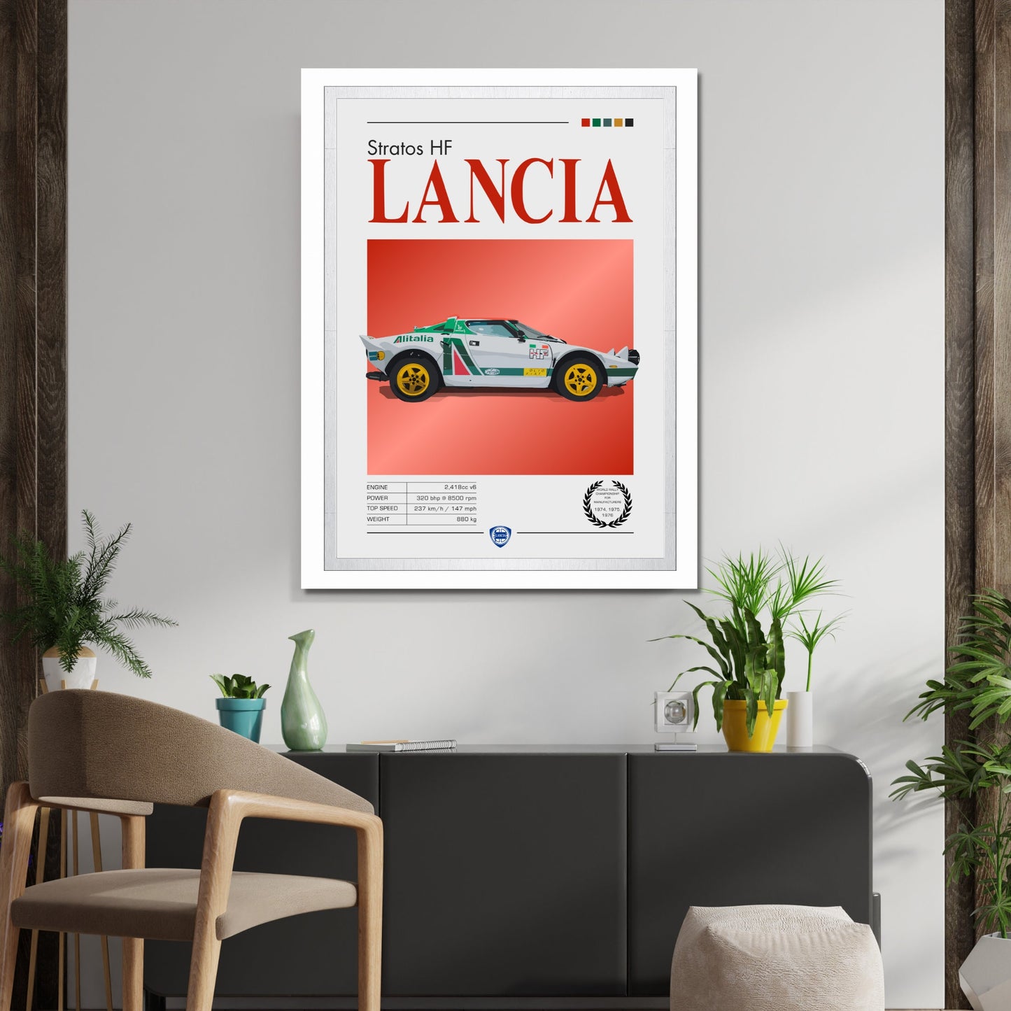 Lancia Stratos Print, Car Poster