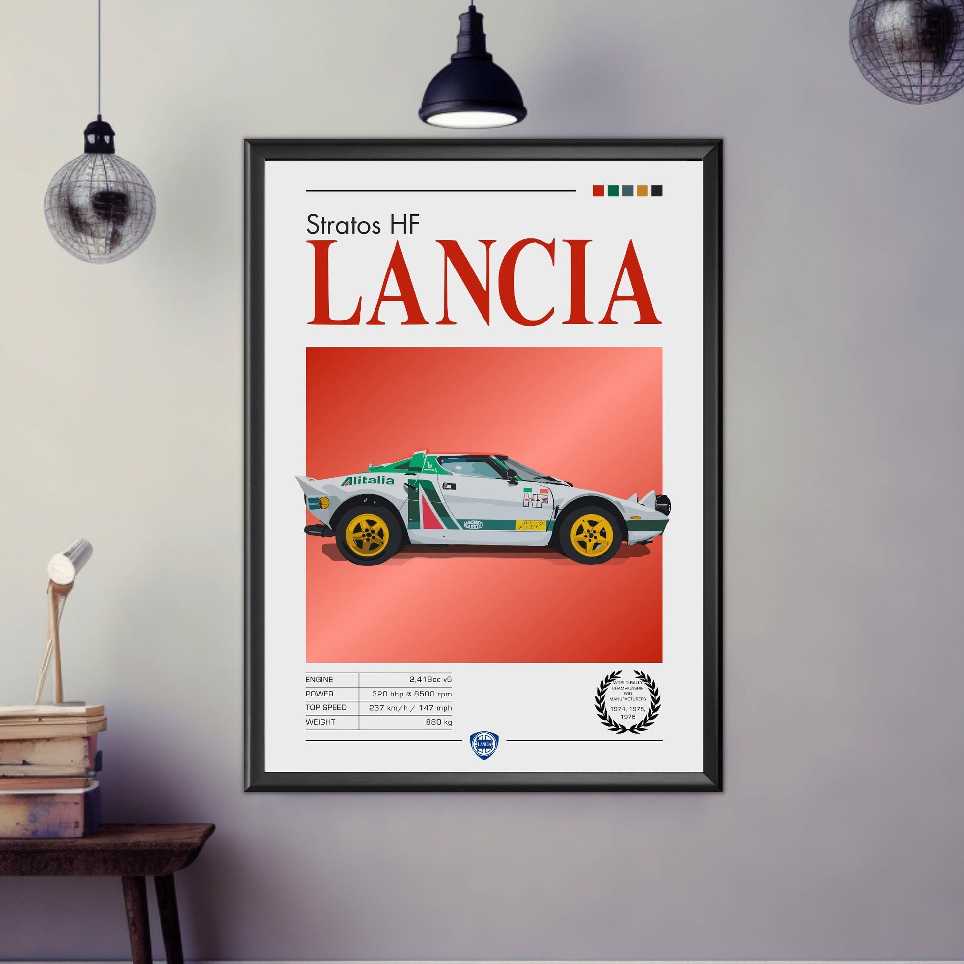 Lancia Stratos Print, Car Poster