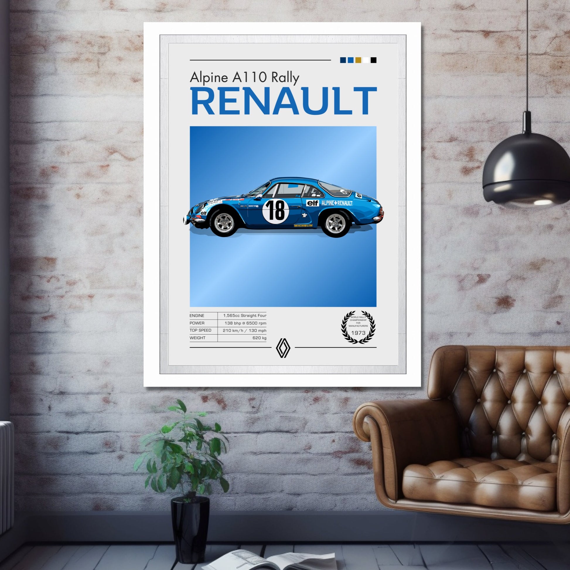 Alpine A110 Poster, 1970s Car Print