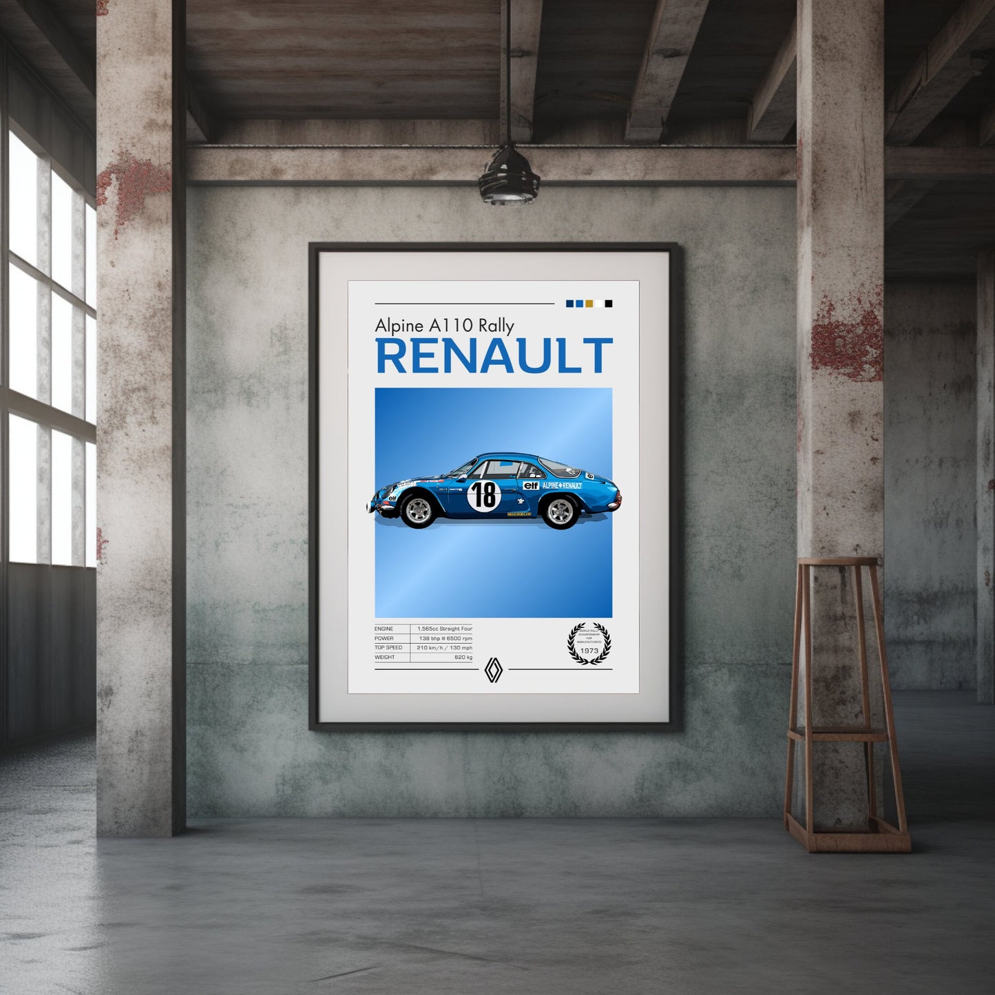 Alpine A110 Poster, 1970s Car Print