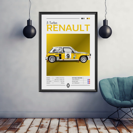Renault 5 Turbo Print, 1980s Car Print, Renault 5 Turbo Poster, Vintage Car Print, Car Print, Car Poster, Car Art, Rally Car Print, Classic