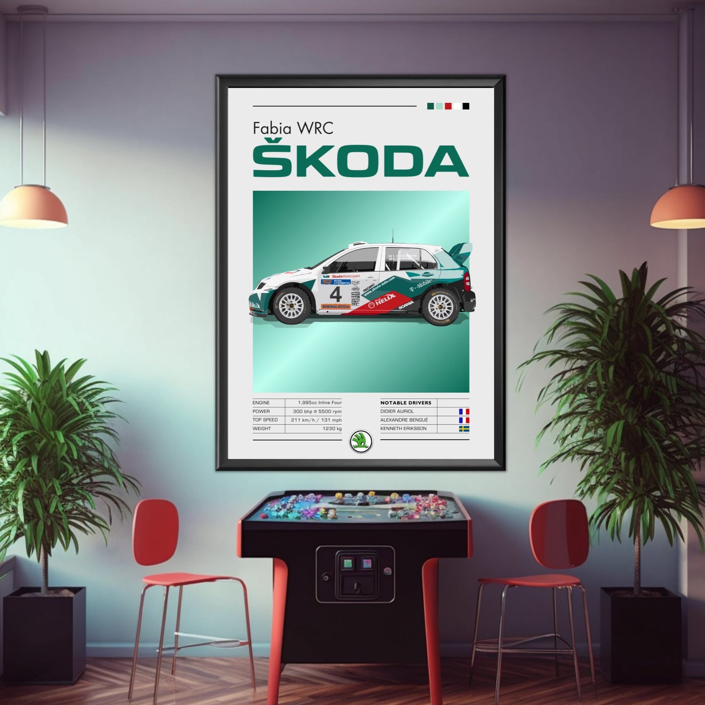 Skoda Fabia WRC Print - Car Poster