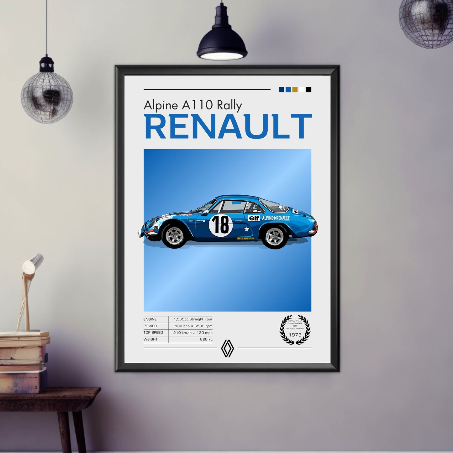 Alpine A110 Poster, 1970s Car Print