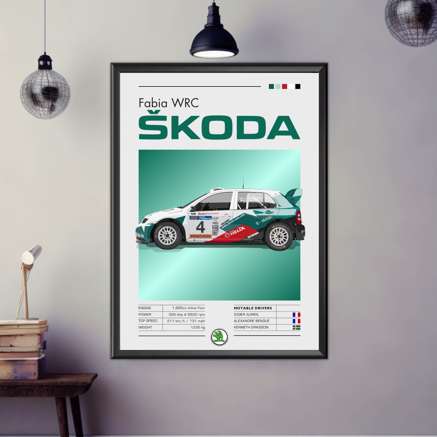 Skoda Fabia WRC Print - Car Poster