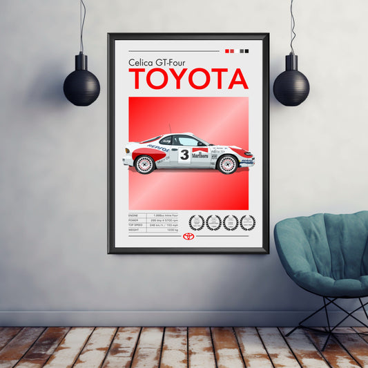 Toyota Celica GT-Four Print, Toyota Celica GT-Four Poster, 1990s Car Print, Car Print, Car Poster, Car Art, Rally Car Print