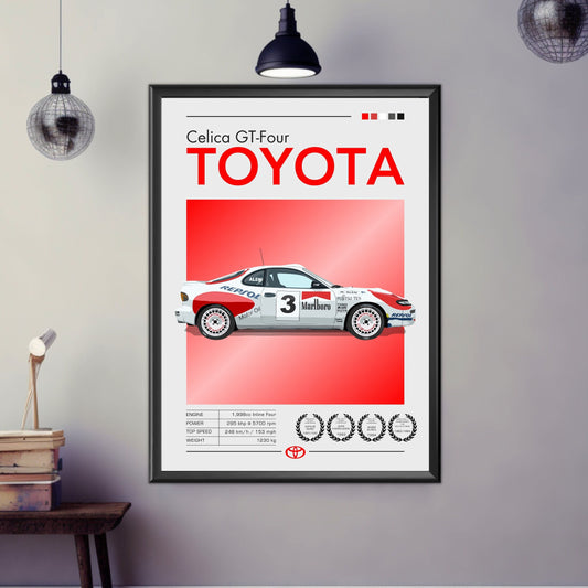 Toyota Celica GT-Four Print, Toyota Celica GT-Four Poster, 1990s Car Print, Car Print, Car Poster, Car Art, Rally Car Print