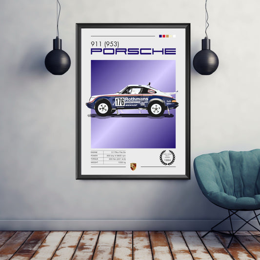 Porsche 911 (953) Print, Porsche 911 (953) Poster, 1980s Car Print, Vintage Car Print, Car Print, Car Poster, Car Art, Classic Car Print