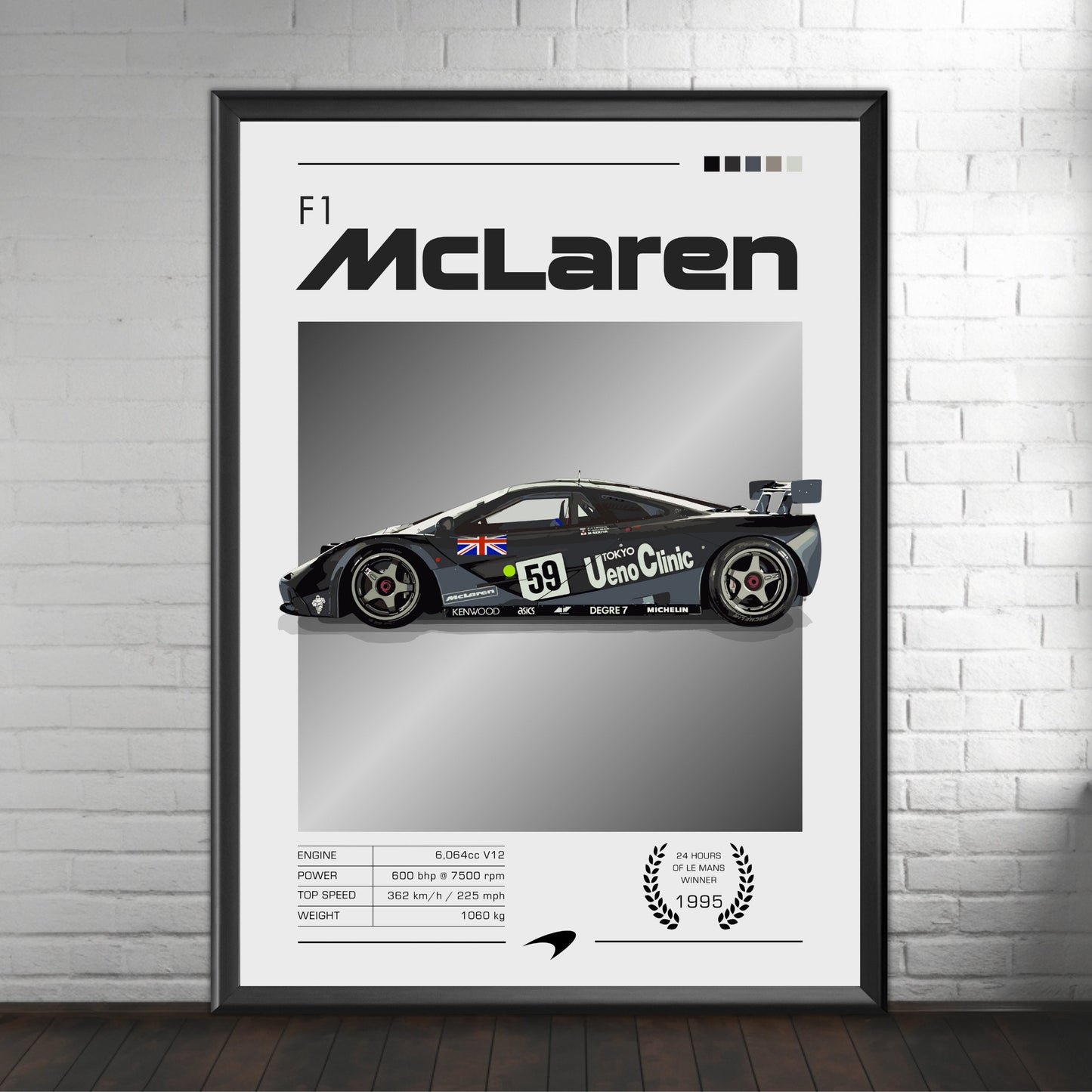 McLaren F1 Poster, Car Print