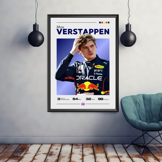 Max Verstappen Print, F1 Print, F1 Poster, Car Art, Max Verstappen Poster, Formula 1 Print, Formula 1 Poster, Red Bull Racing, Car Print