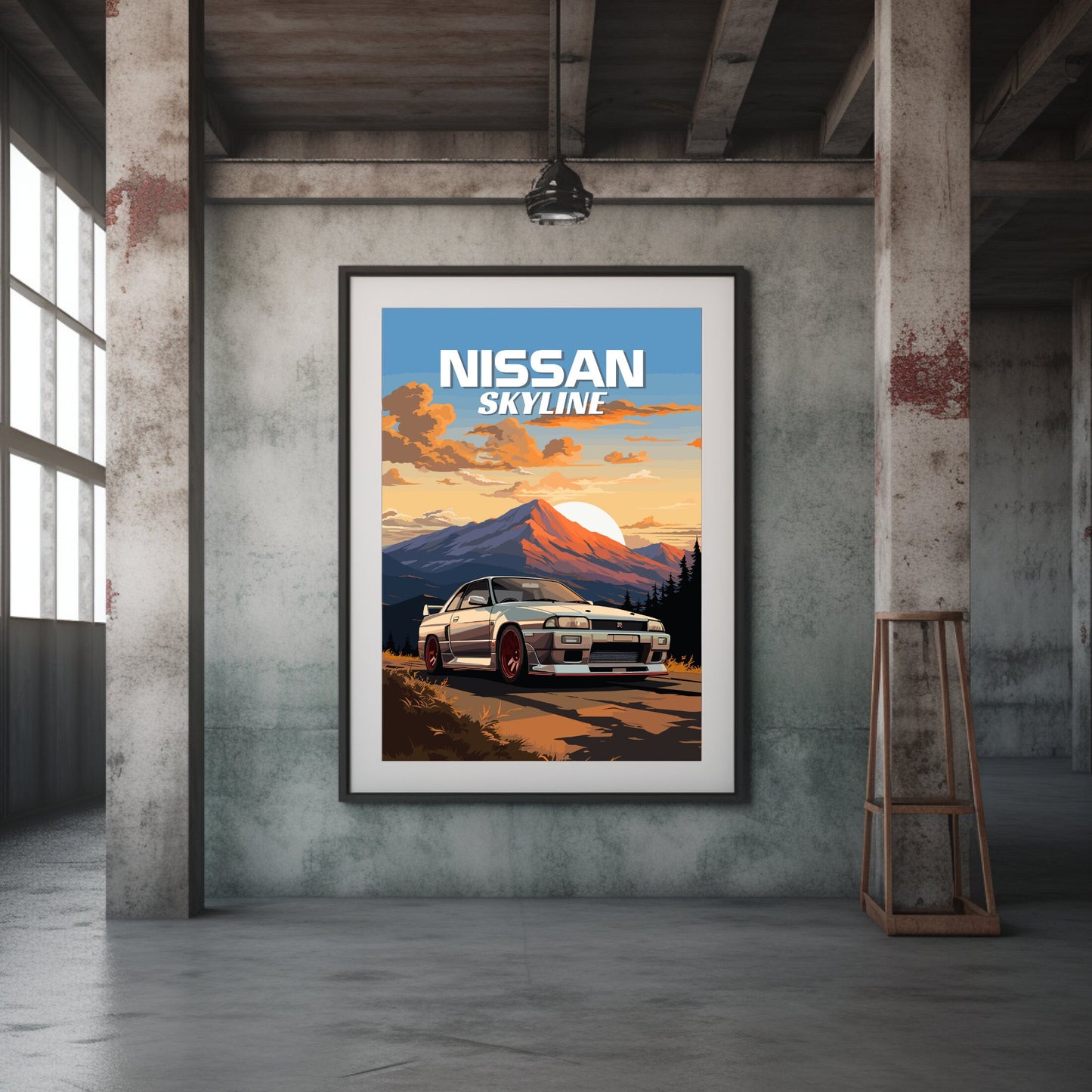 Nissan Skyline R33 Print, 1990s