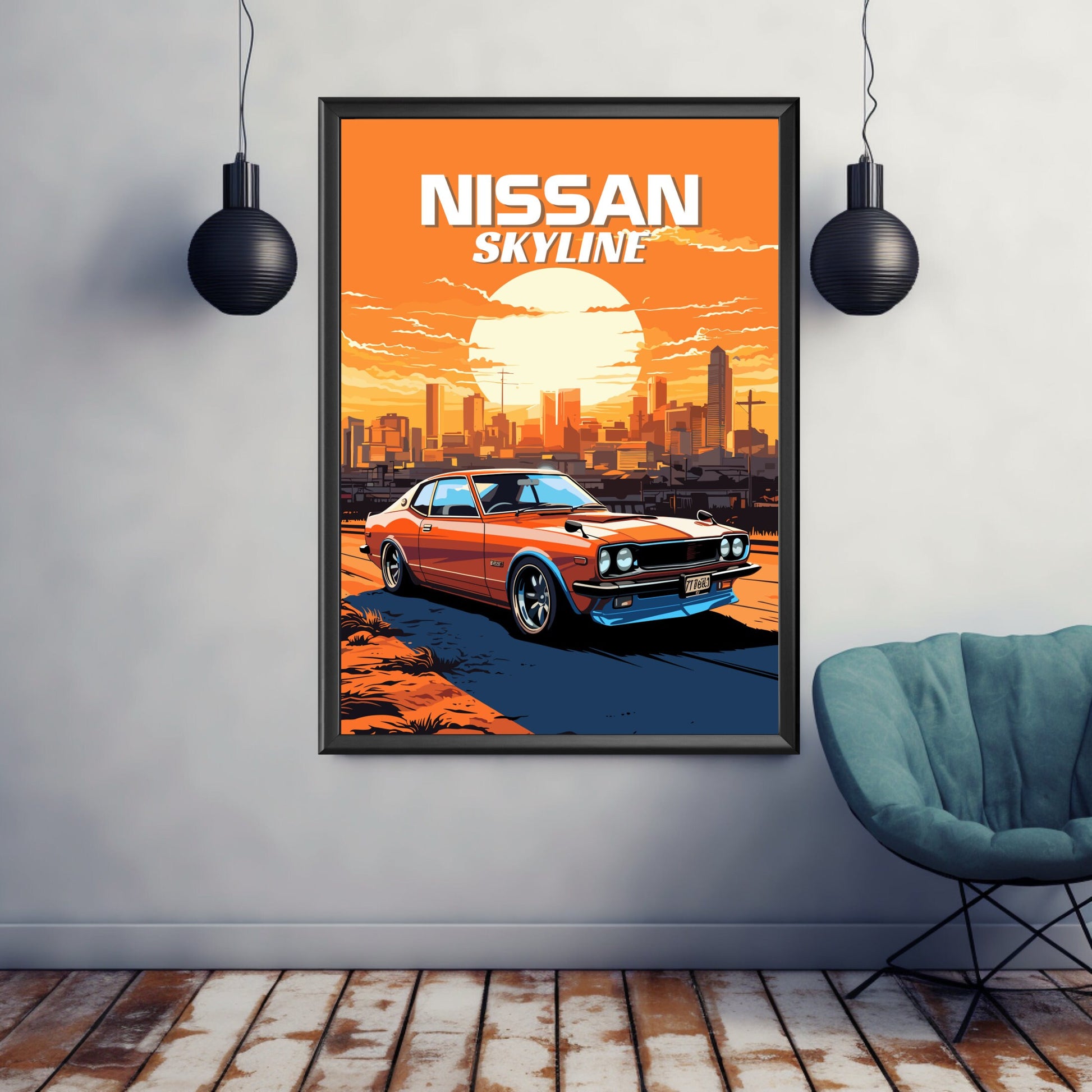 Nissan Skyline 2nd Gen Print, 1970s Car