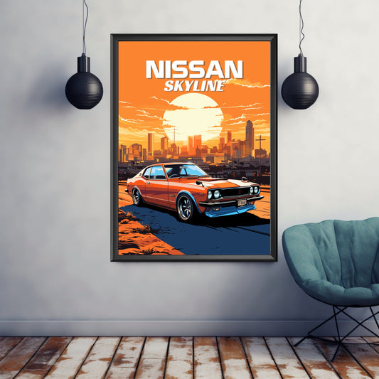 Nissan Skyline 2nd Gen Print, 1970s Car Print, Nissan Skyline 2nd Gen Poster, Car Print, Car Poster, Car Art, Classic Car Print, Vintage Car