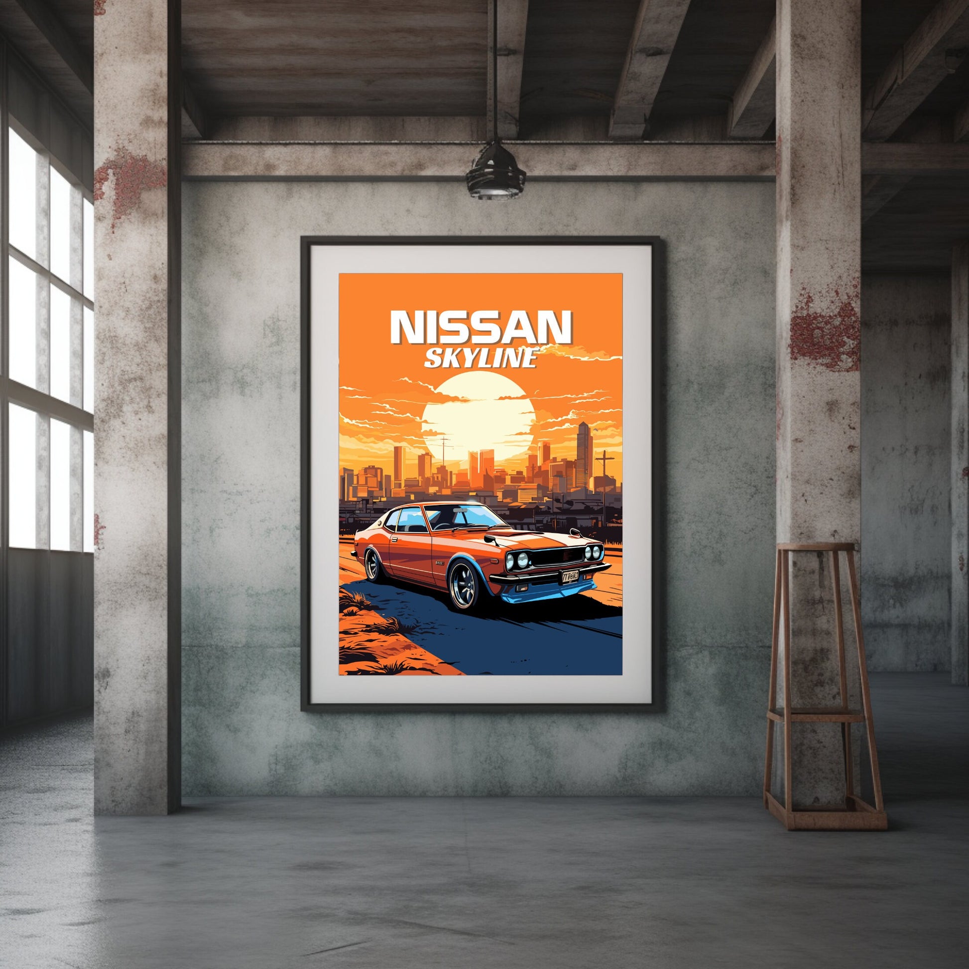 Nissan Skyline 2nd Gen Print, 1970s Car