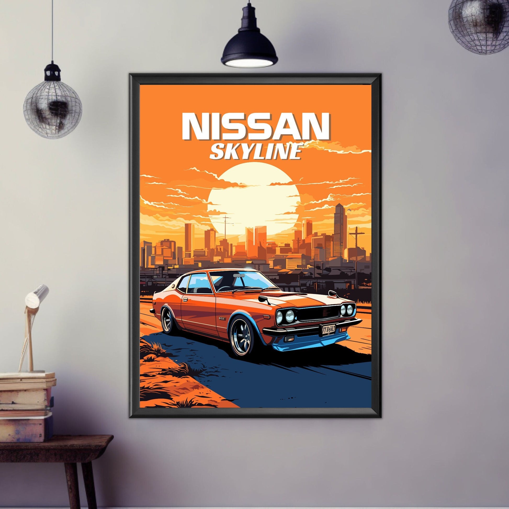 Nissan Skyline 2nd Gen Print, 1970s Car