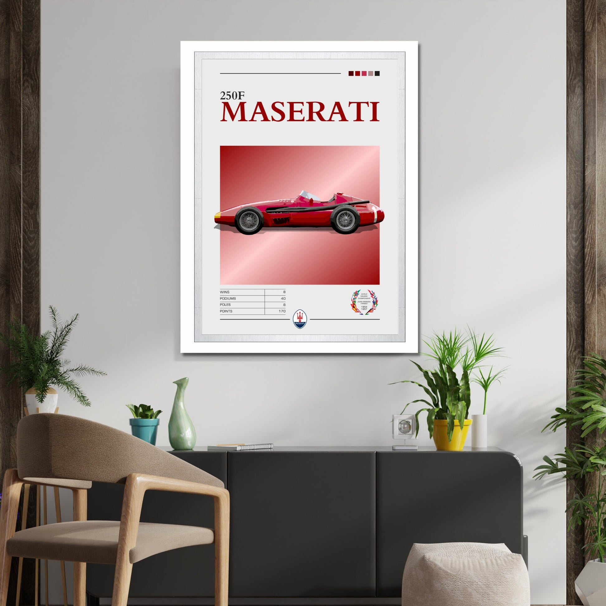 Maserati 250F F1 Poster, 1950s