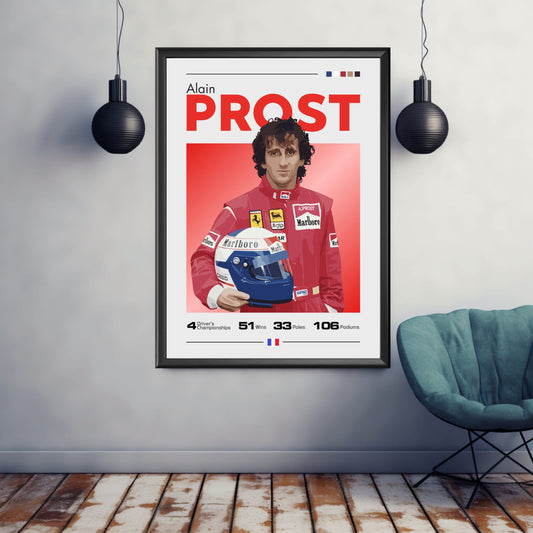 Alain Prost Poster, Alain Prost Print, F1 Print, F1 Poster, Formula 1 Print, Formula 1 Poster, McLaren Racing, Ferrari, Williams Racing