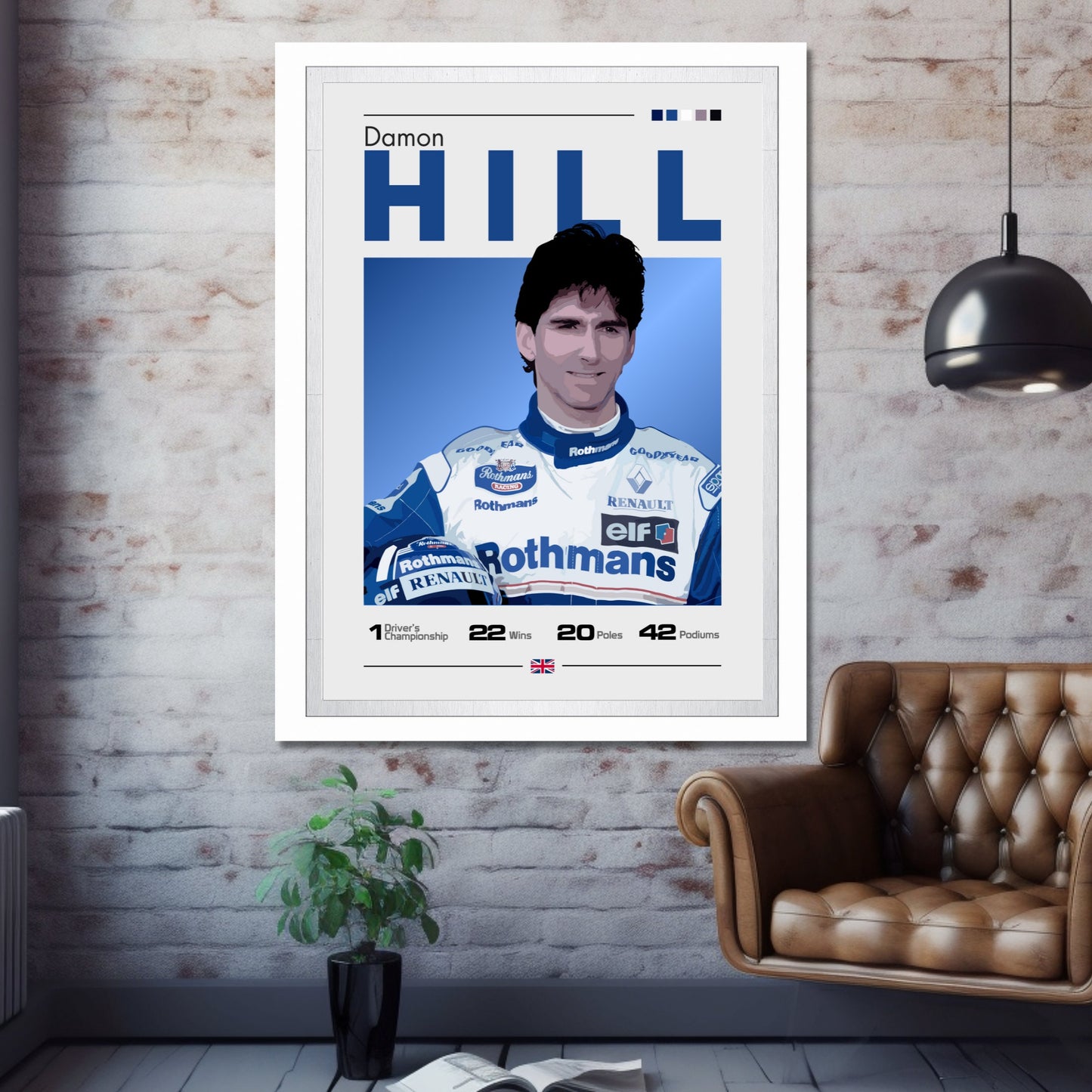 Damon Hill Print - Jordan F1 Team